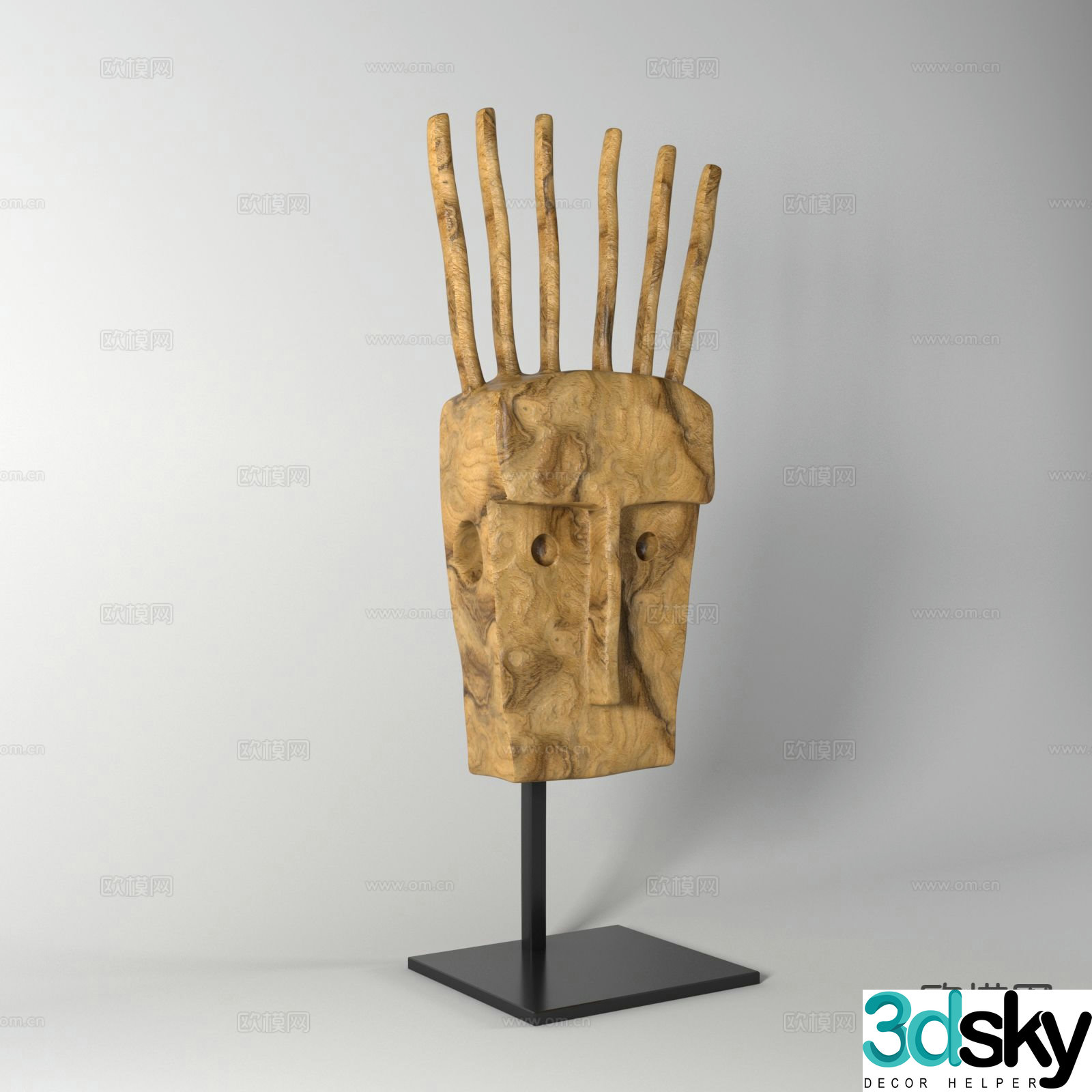 Medieval style abstract sculpture 3d model