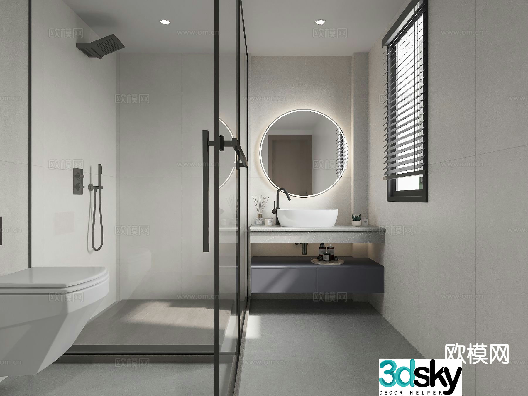 Modern bathroom bathroom 3d model