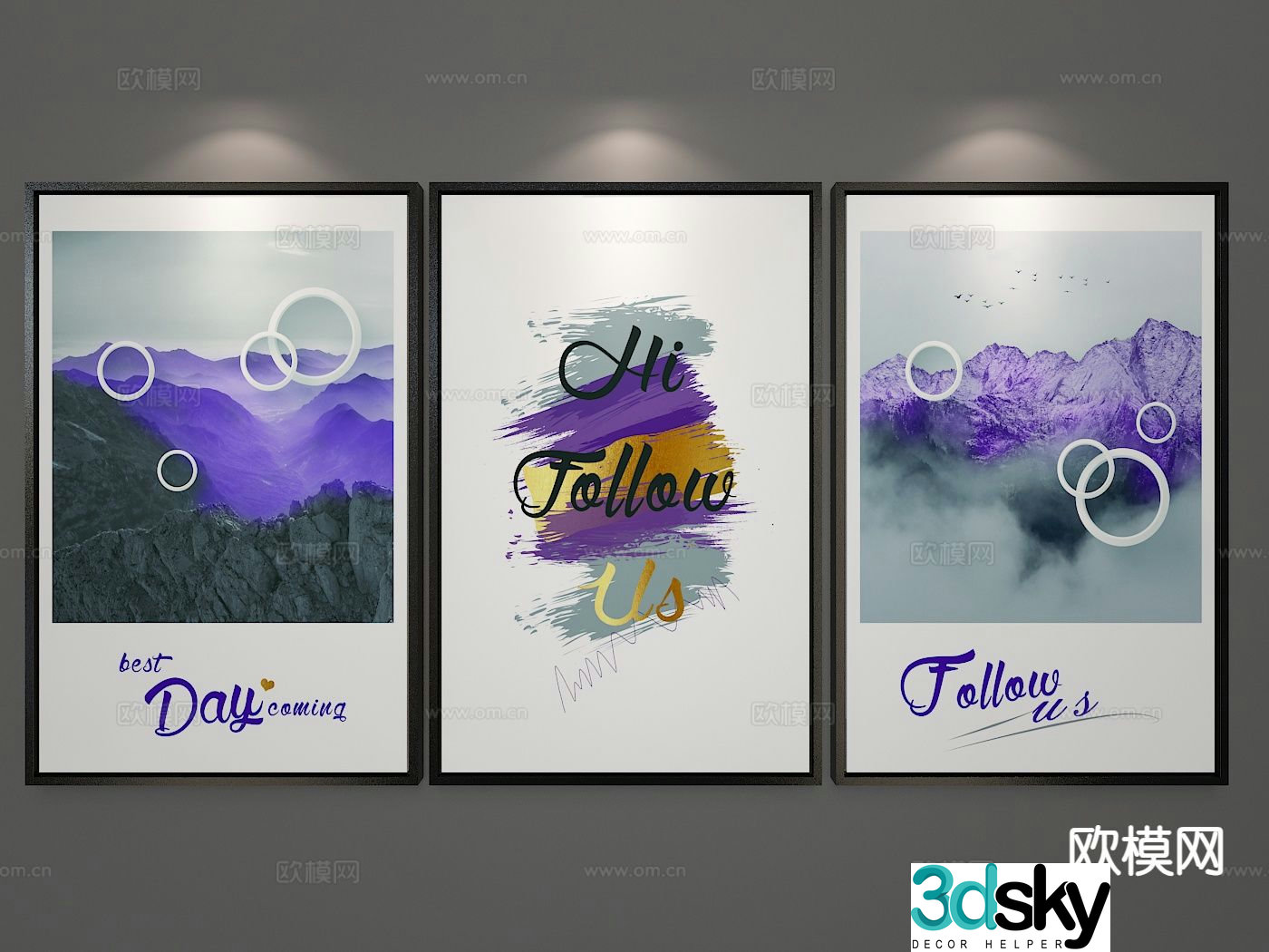 Modern simple hanging picture decorative wall chart 3D model