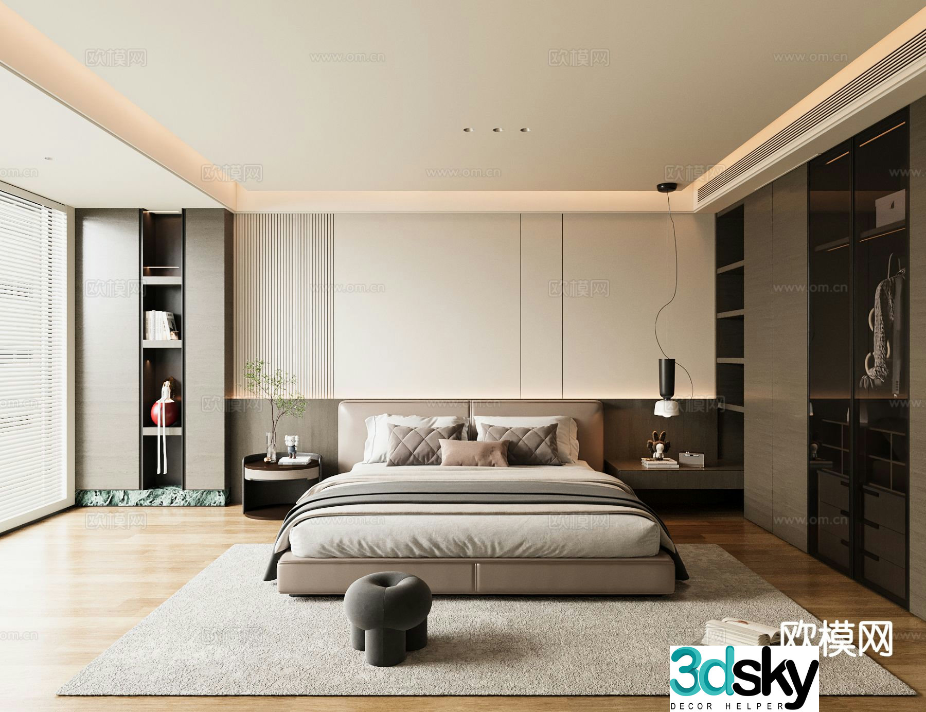 Light luxury bedroom master bedroom 3d model