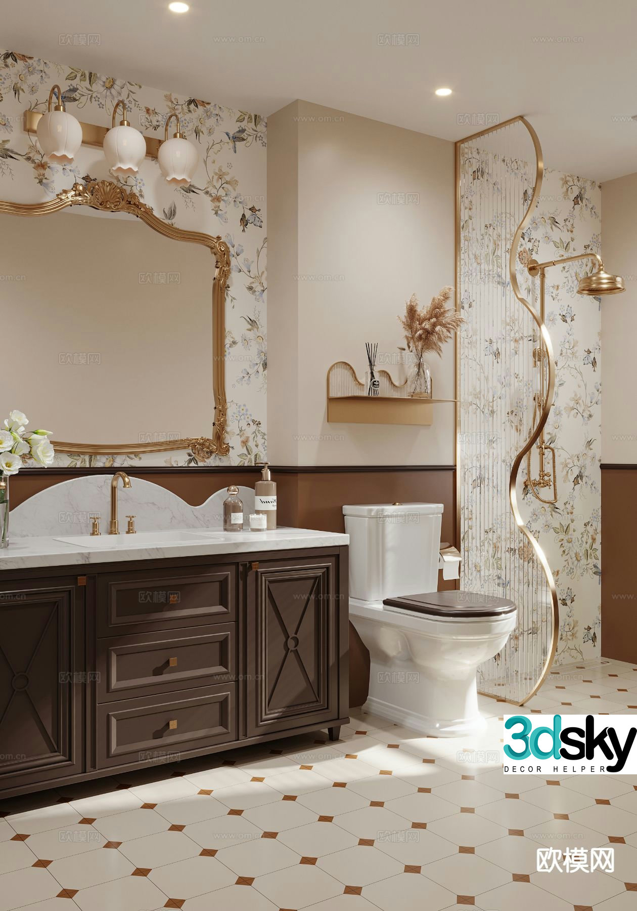 French bathroom bathroom 3d model