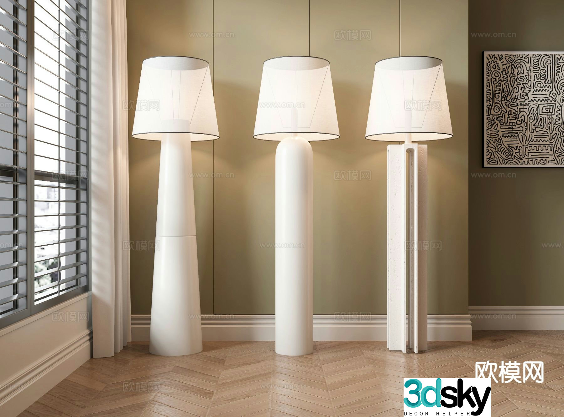 Creative floor lamp 3d model