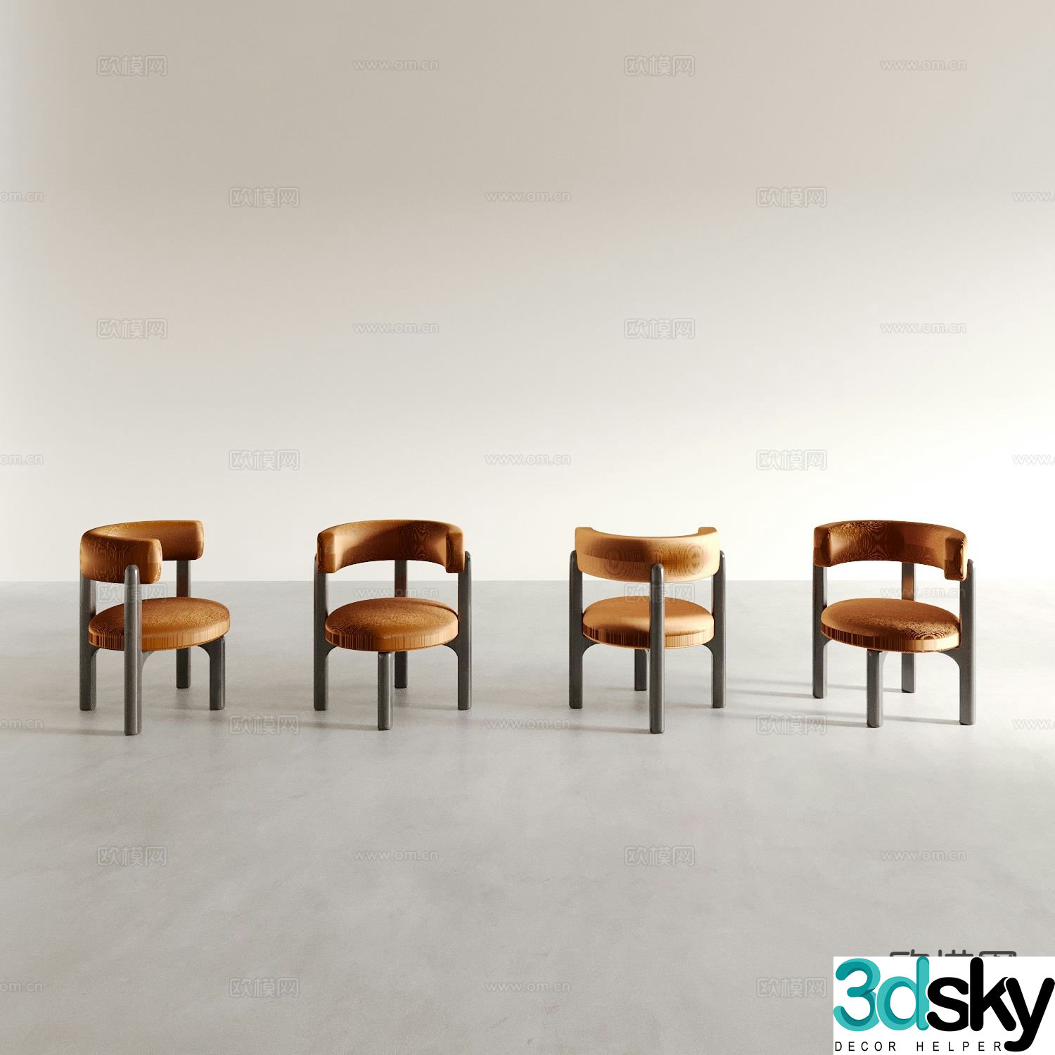 Modern leisure chair sofa chair back chair 3d model