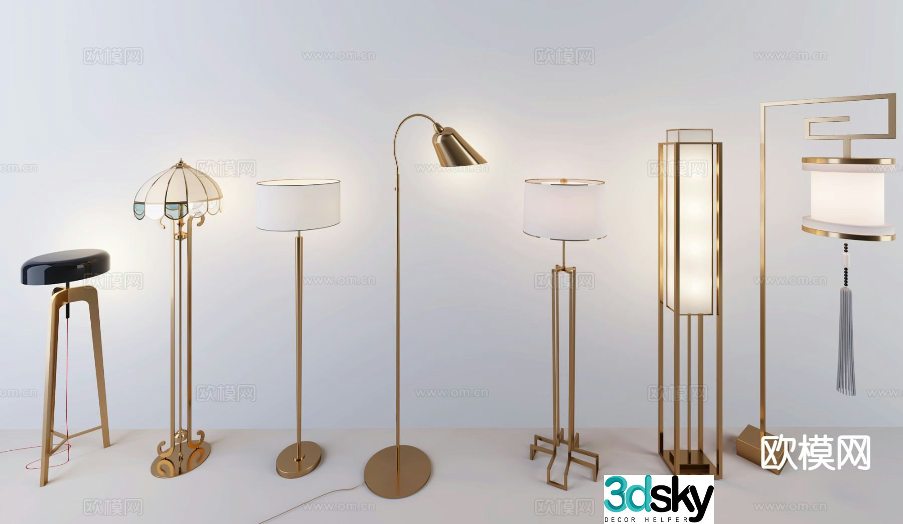 Nordic floor lamp 3d model