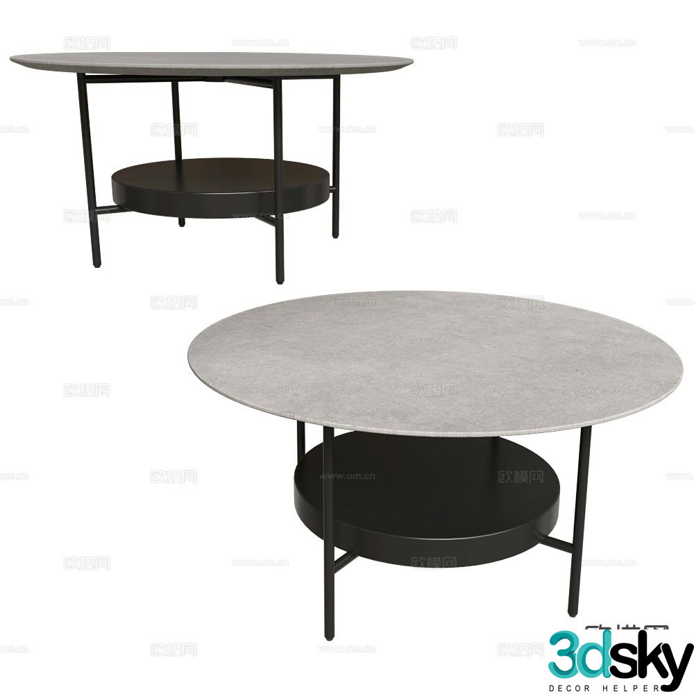 Boconcept modern round coffee table 3d model