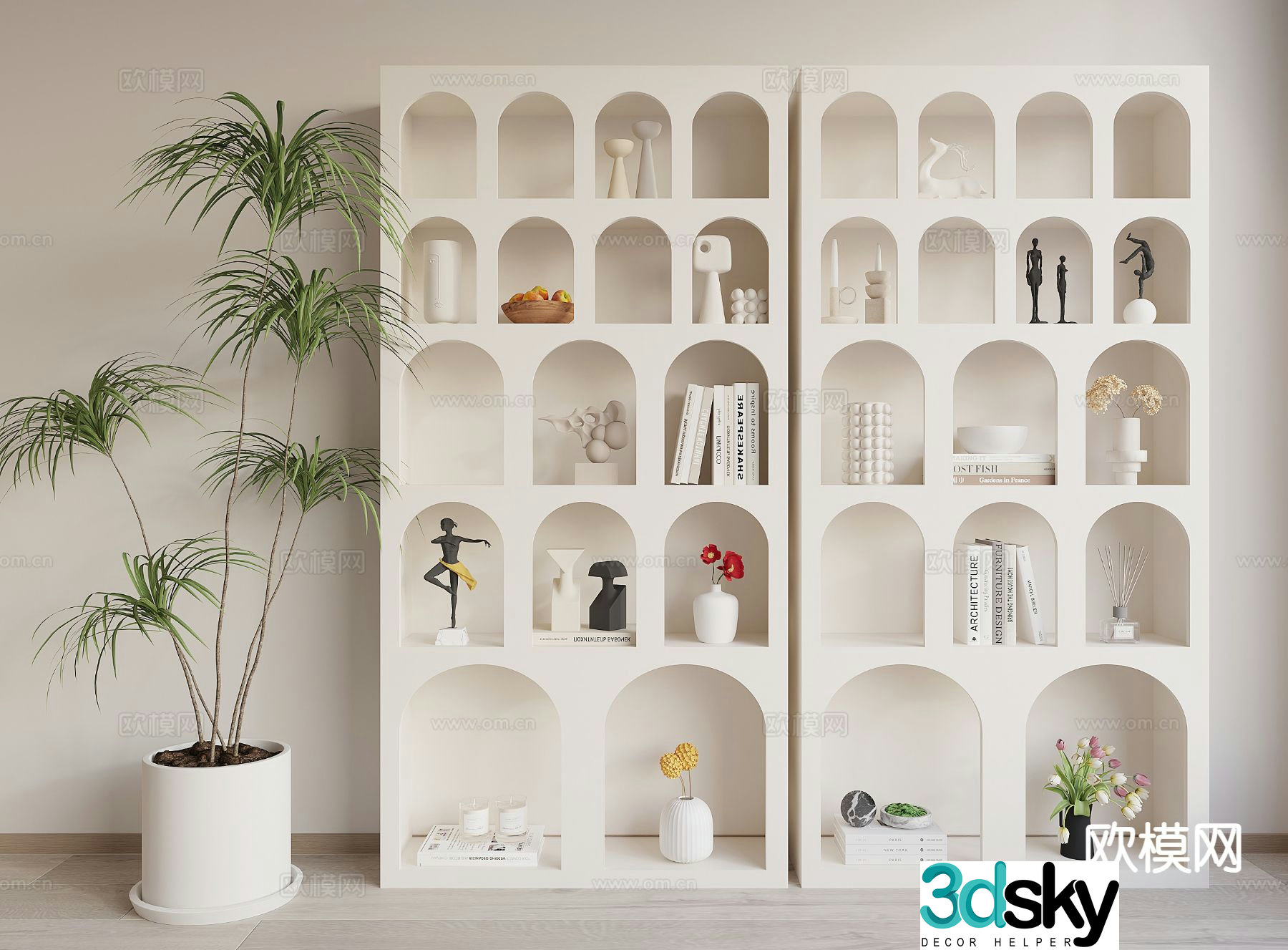 Modern decorative shelf 3d model