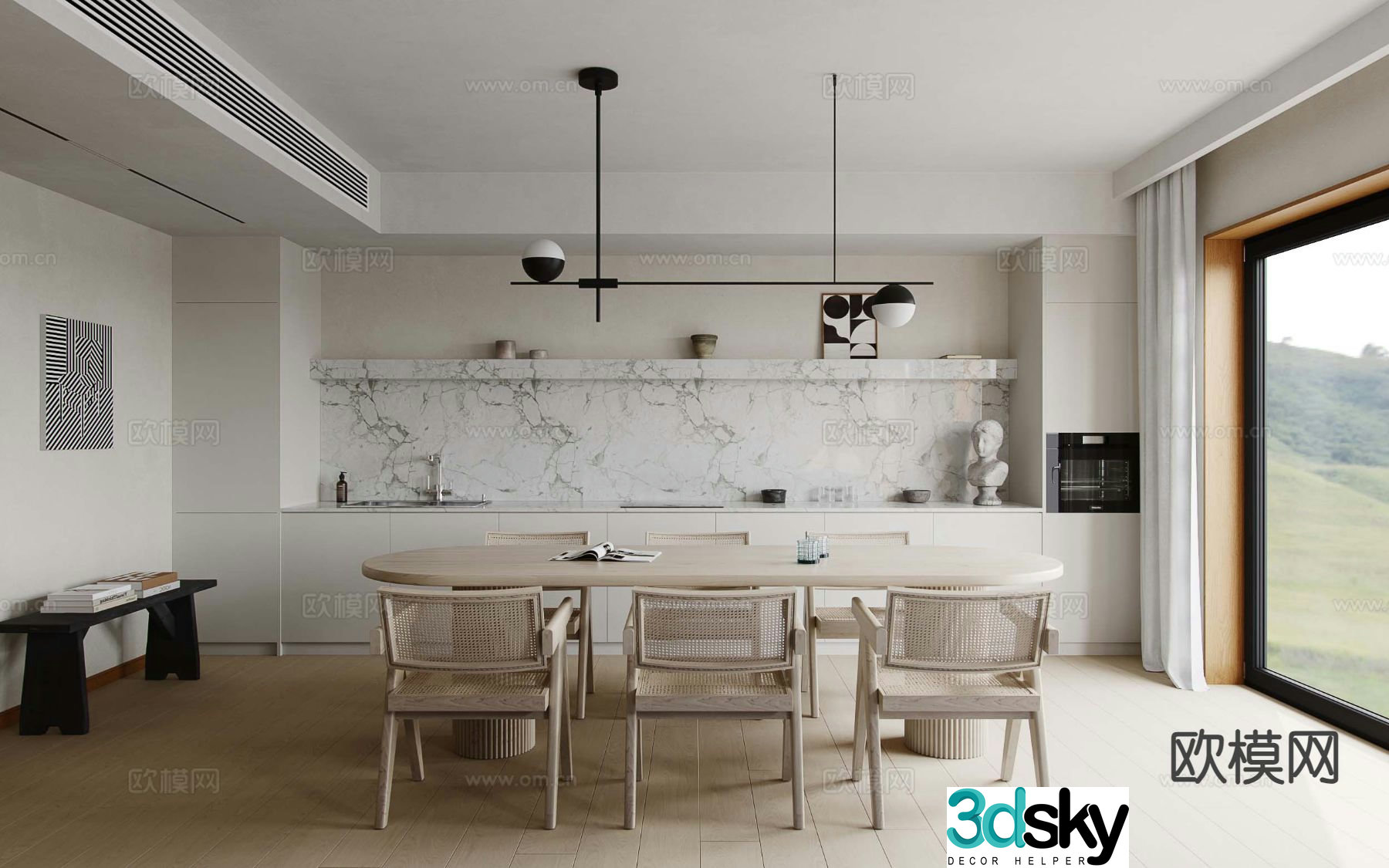 Modern restaurant 3d model