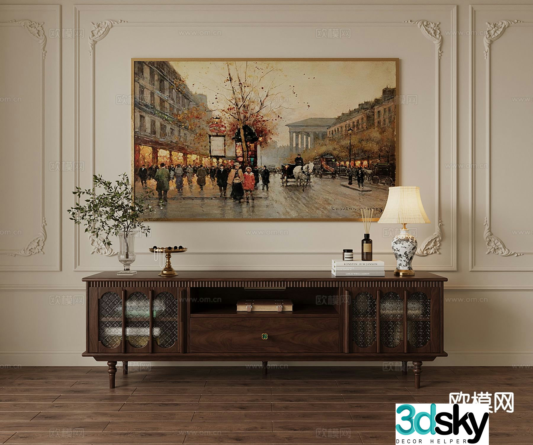 French TV cabinet 3d model