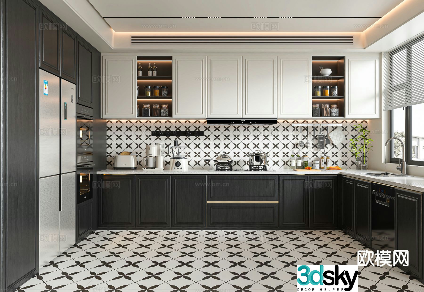French kitchen cabinet 3d model