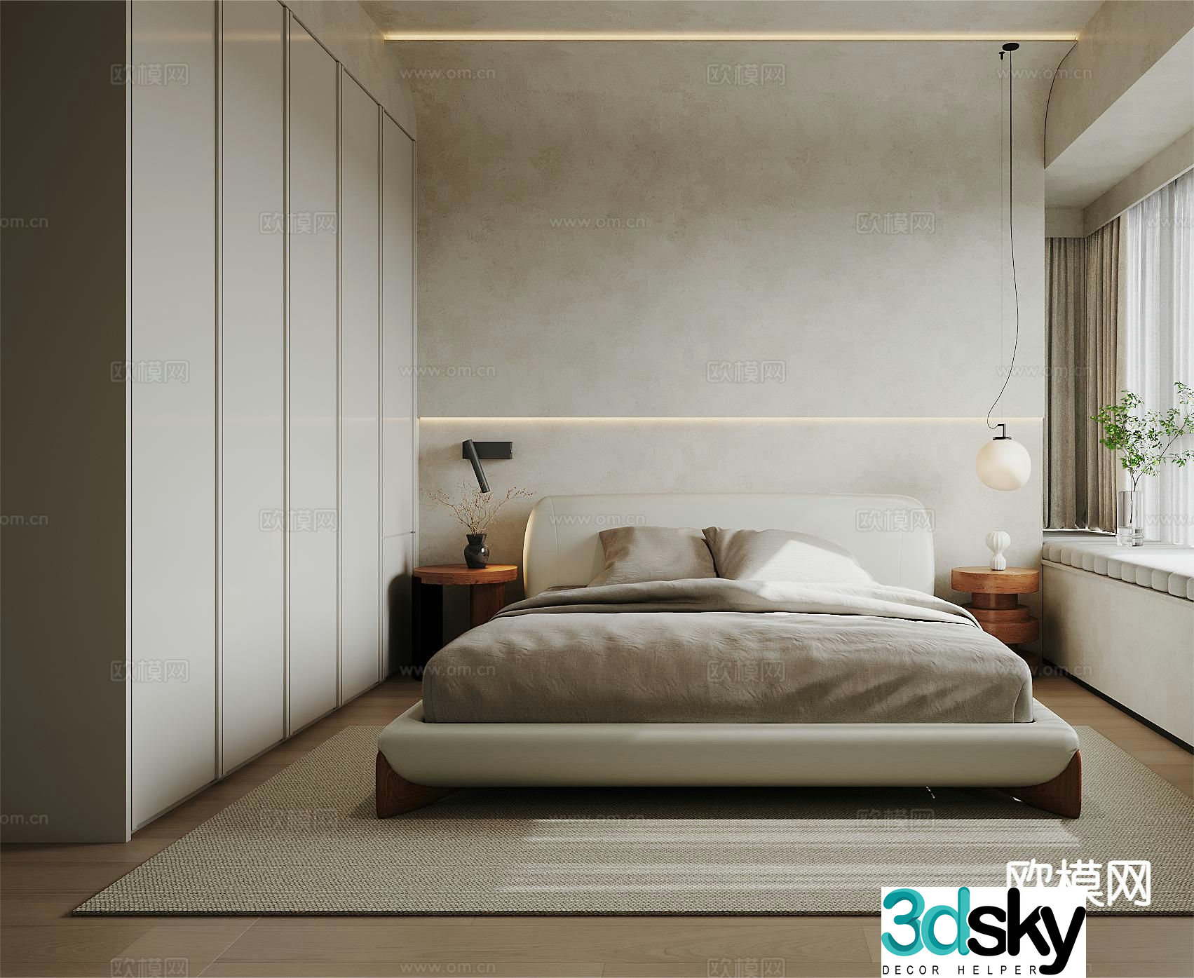Wabi Sabi bedroom master bedroom 3d model