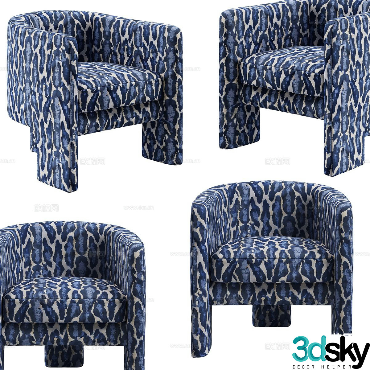 Modern chair leisure chair 3d model