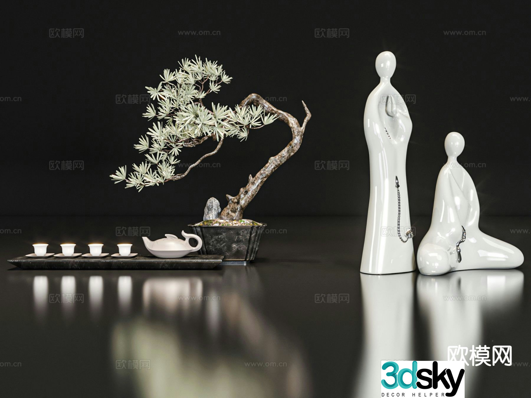 New Chinese style ornaments and crafts 3D model