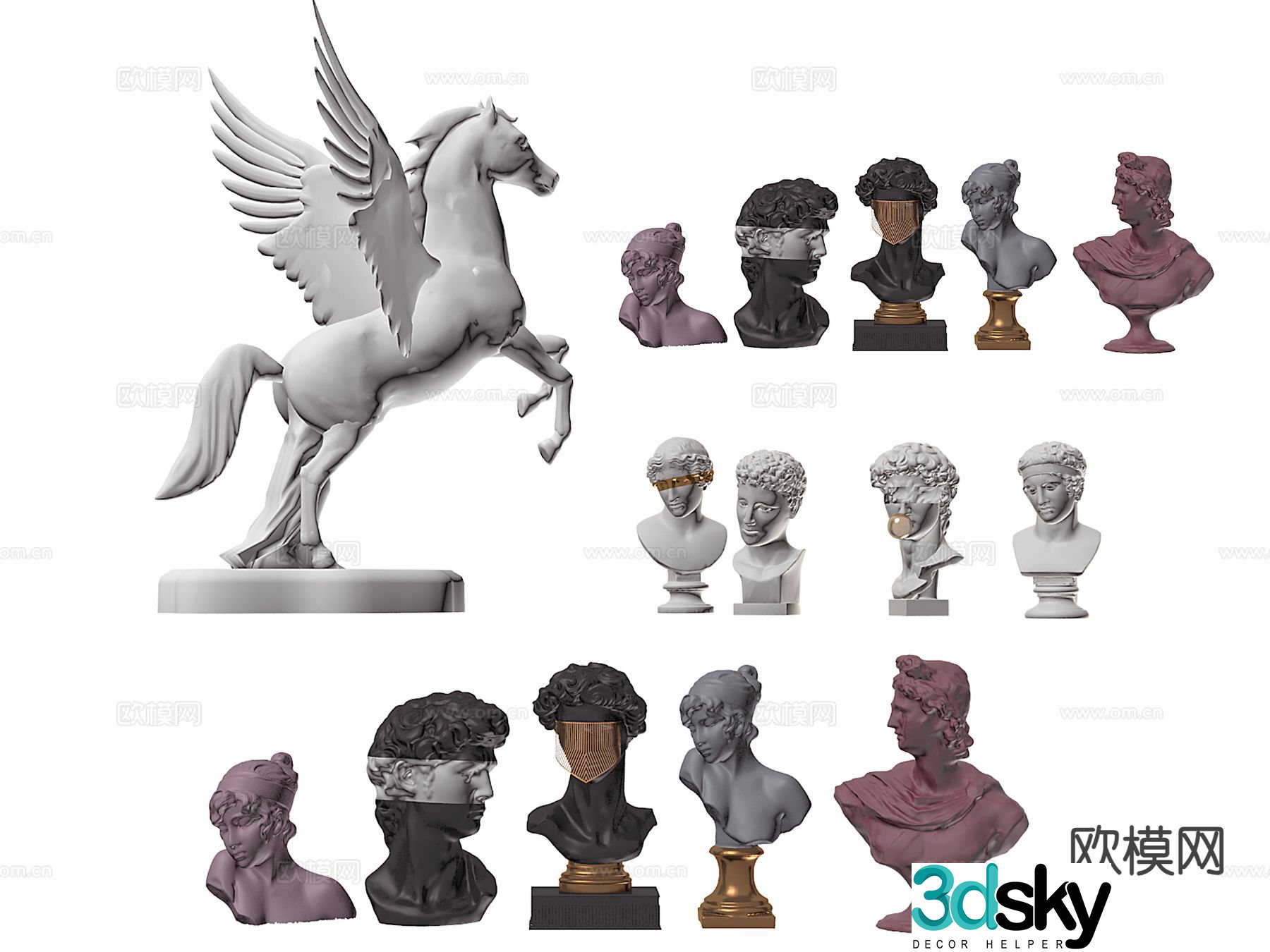 Furnishings and sculptures 3D model