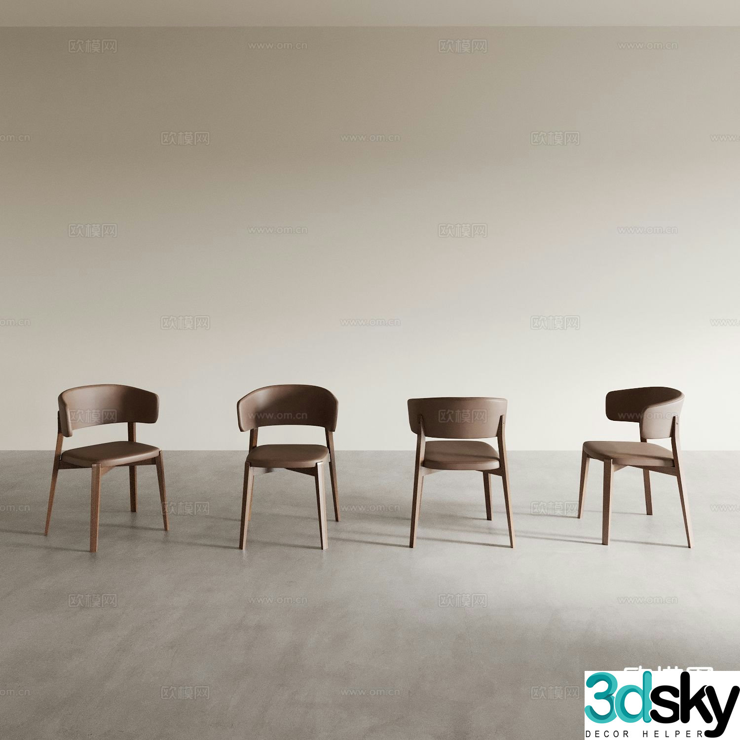 Dining chair tea chair leisure chair 3d model