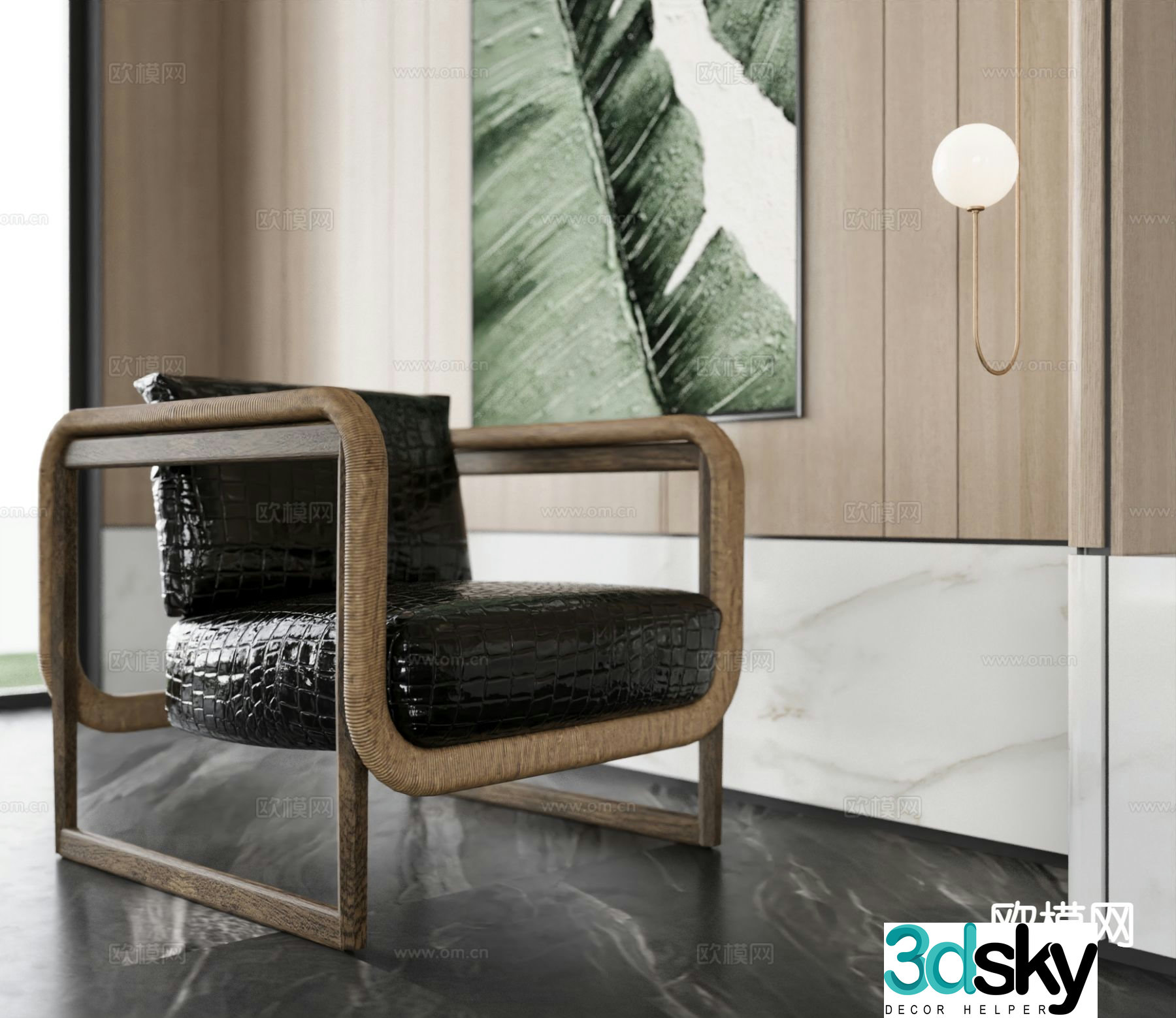 Wabi-sabi chair sofa chair leisure chair 3d model
