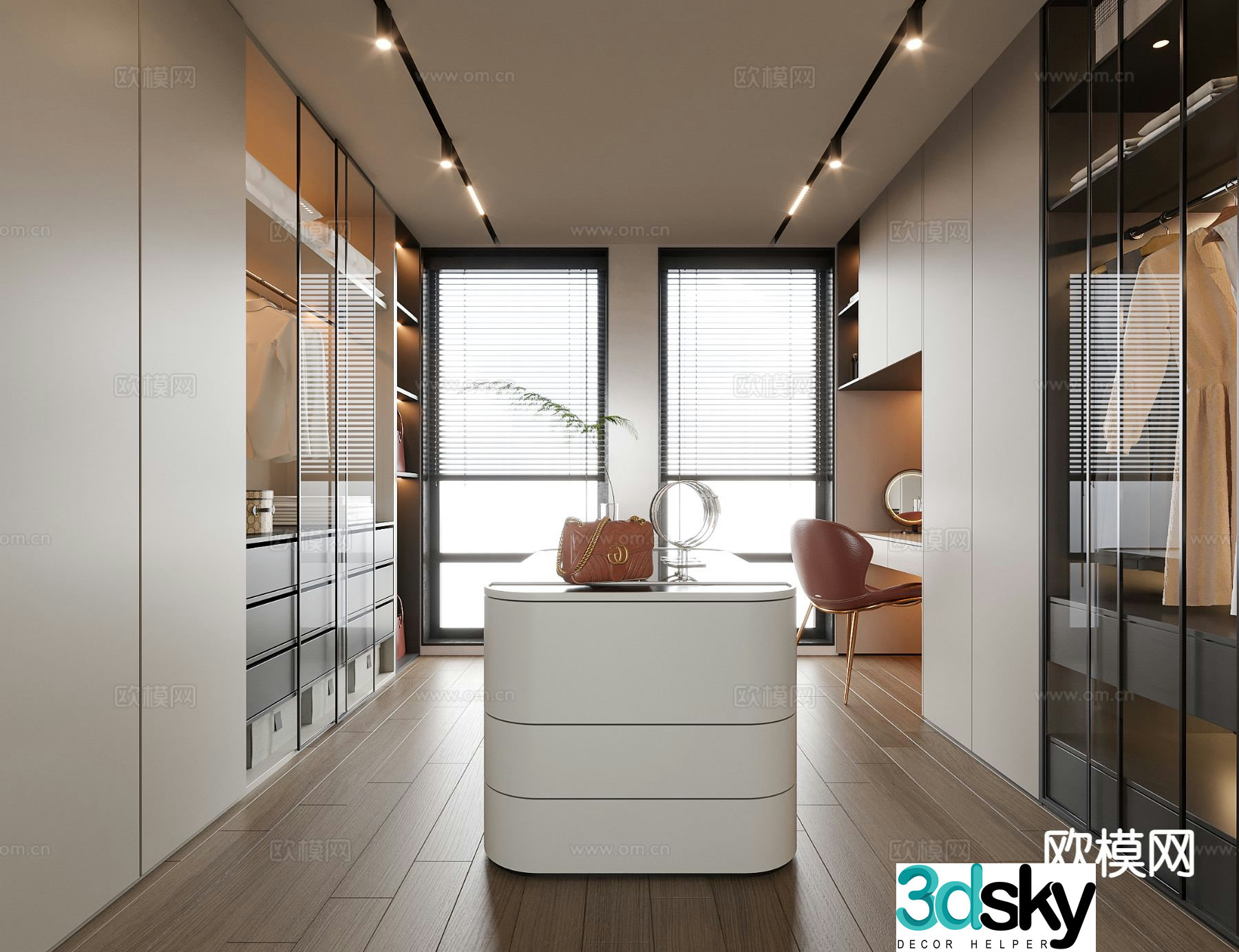 Modern island cloakroom 3d model