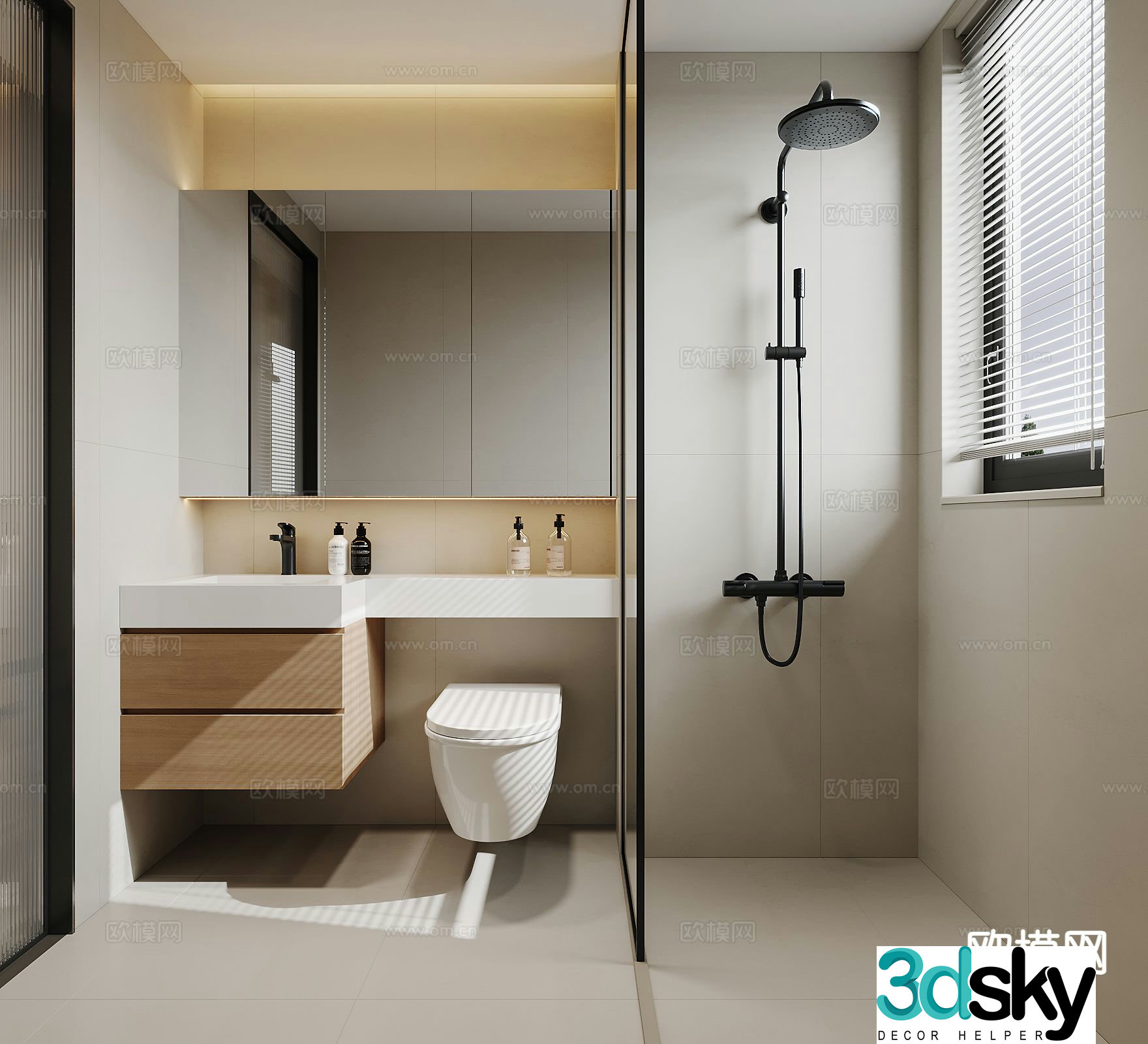 Modern bathroom bathroom 3d model