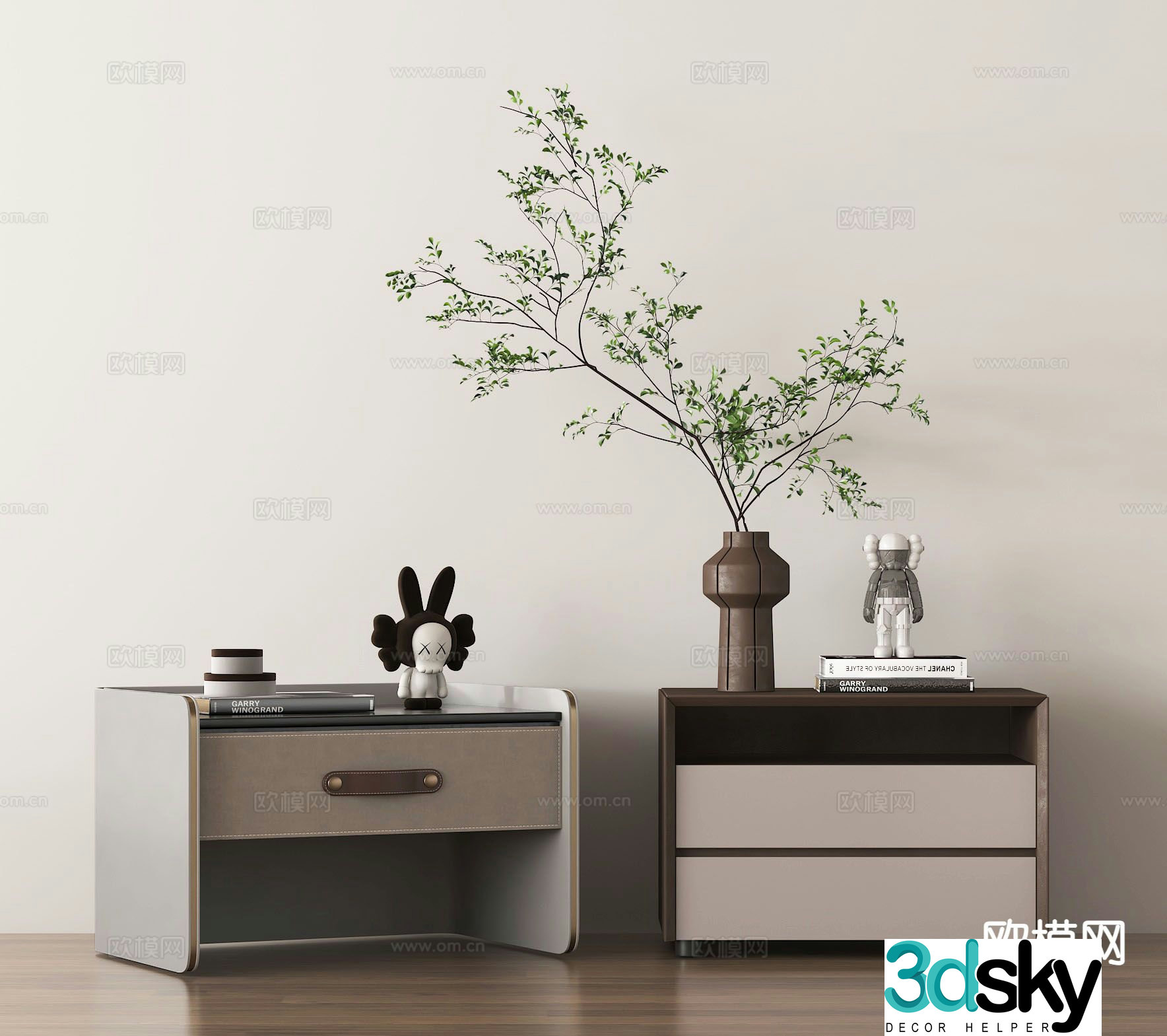 Modern bedside table 3d model