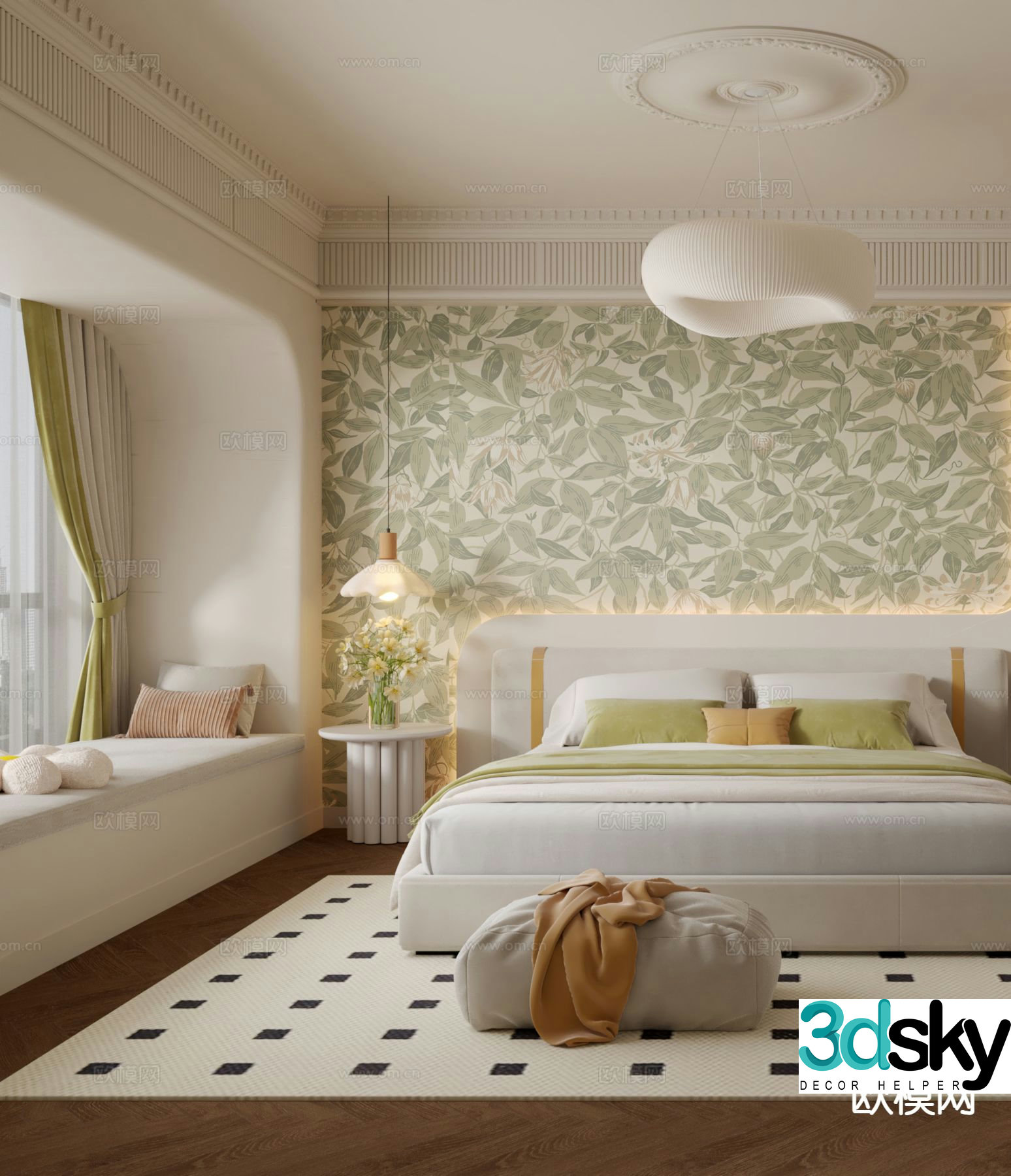 French bedroom second bedroom girl’s room 3D model