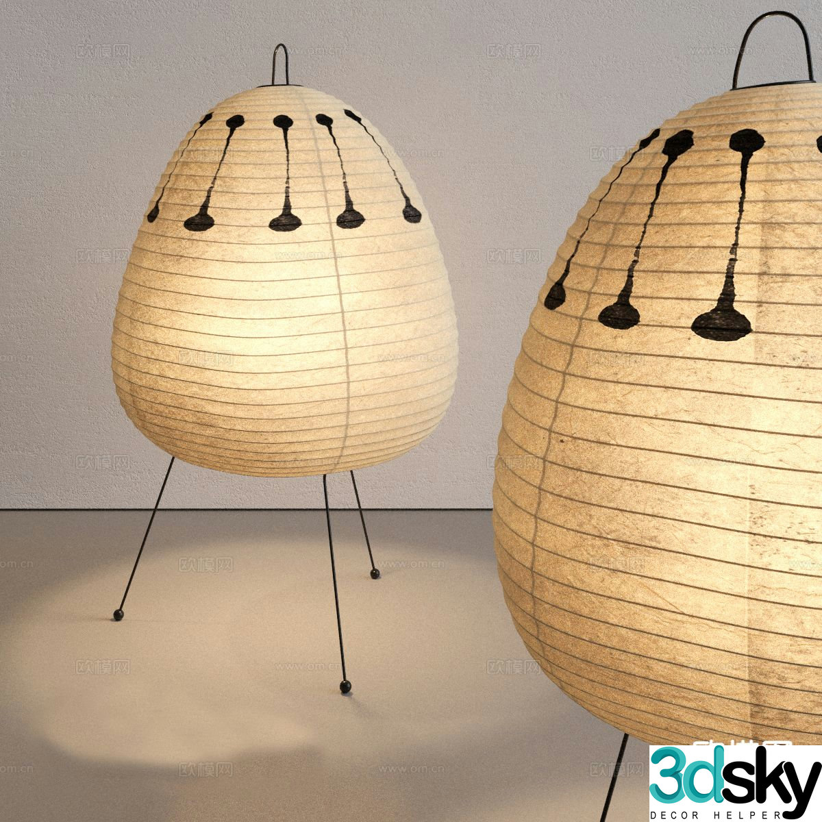 wabi-sabi table lamp 3d model