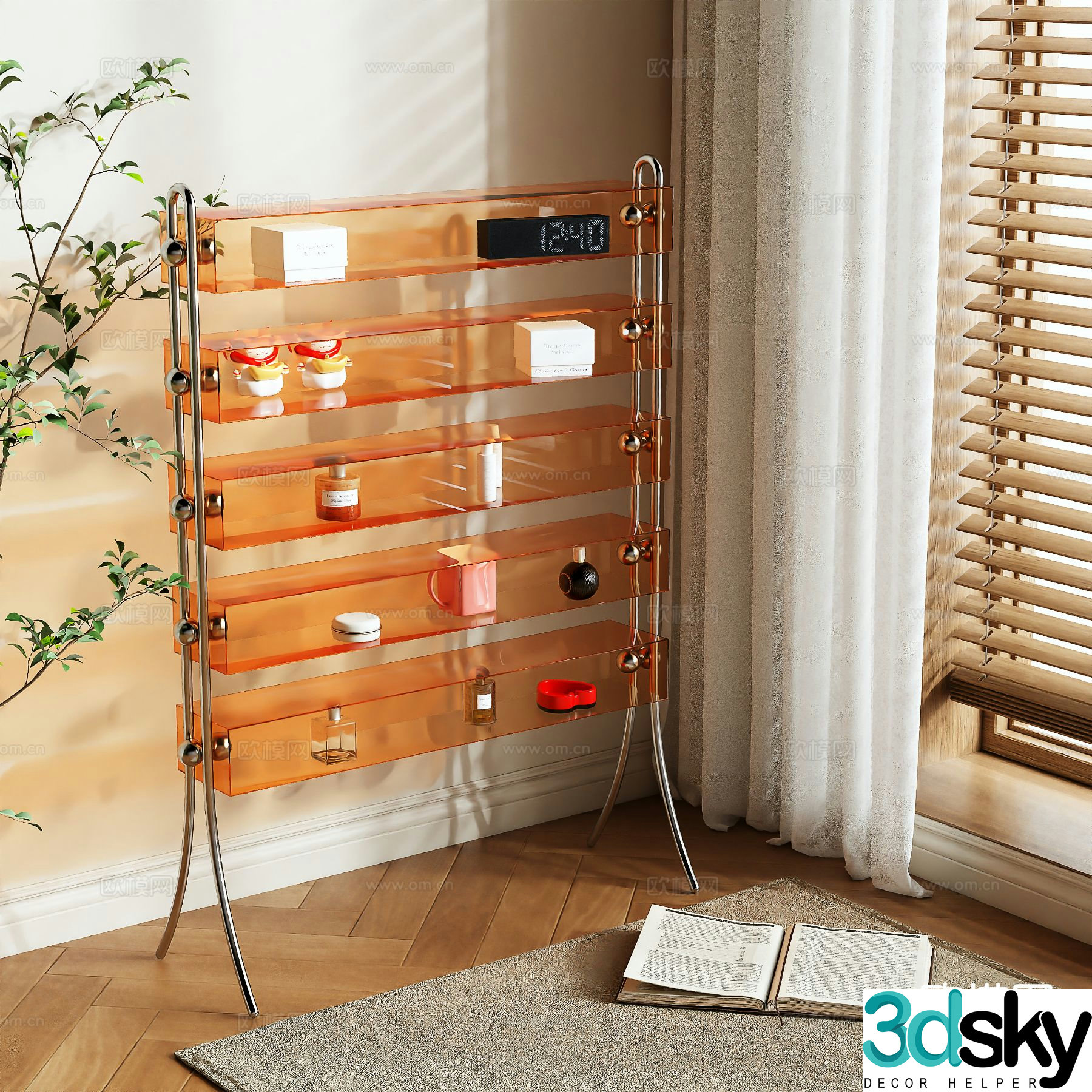 Acrylic decorative rack storage rack 3d model
