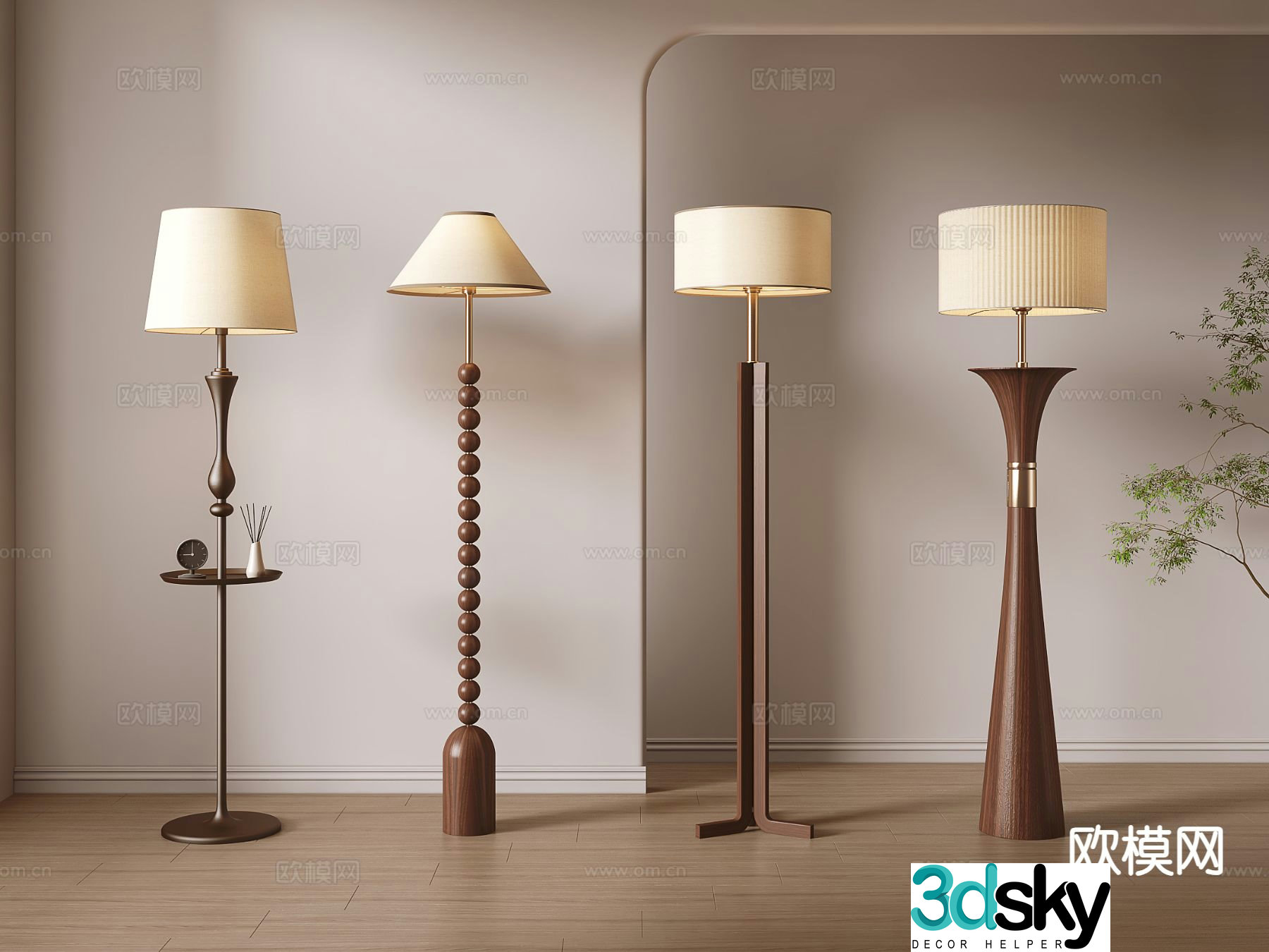 Medieval style floor lamp 3d model