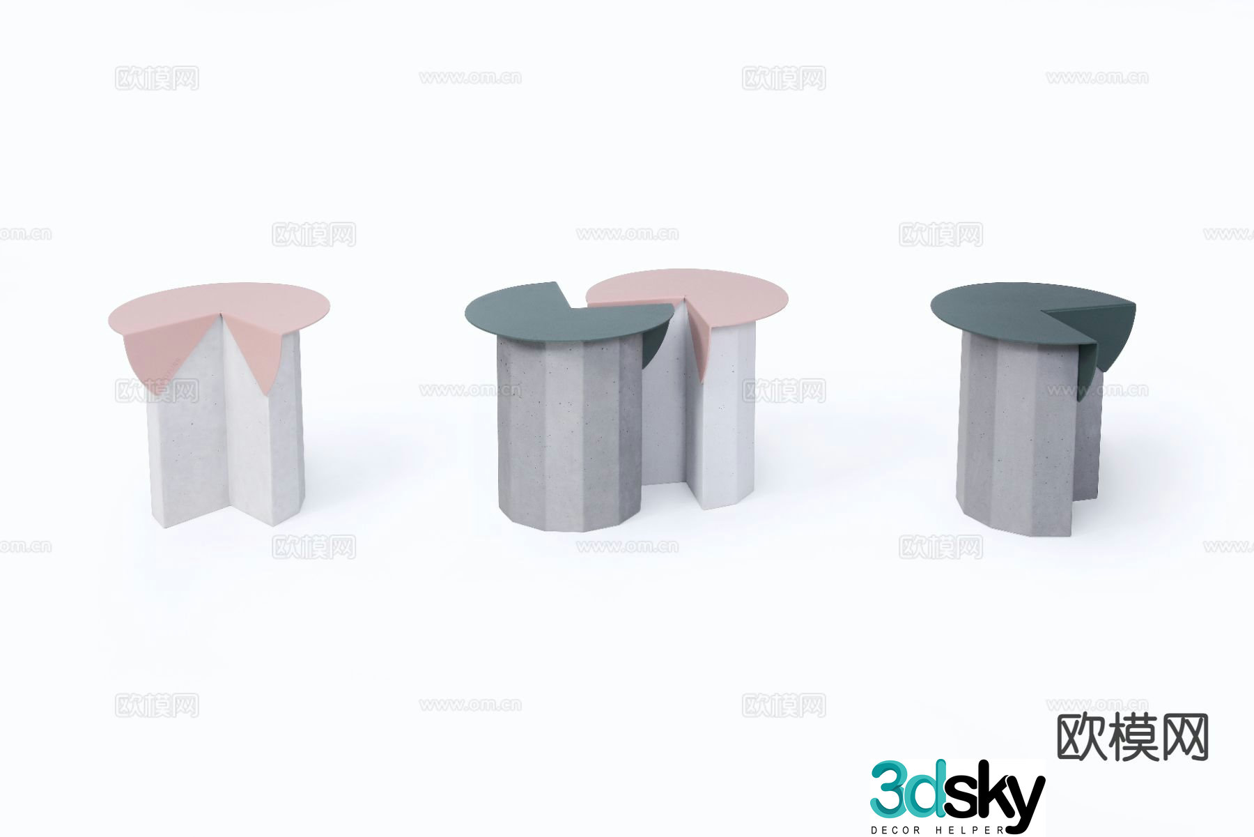 Modern commercial stool Internet celebrity stool 3D model
