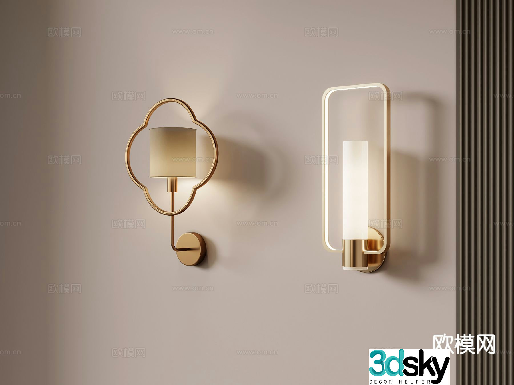 New Chinese style wall lamp wrought iron wall lamp 3d model
