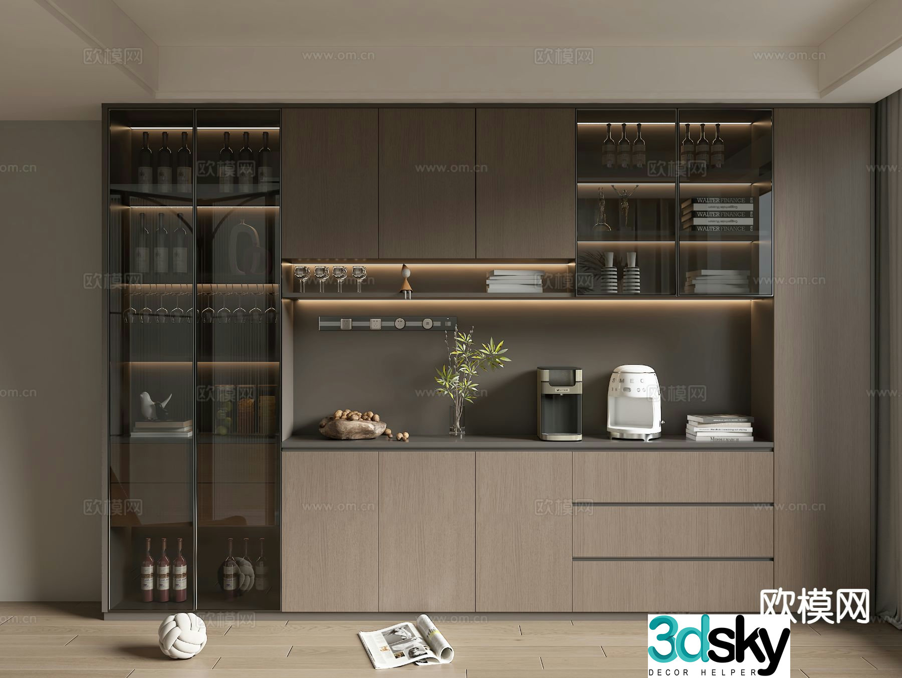 Modern wine cabinet 3d model