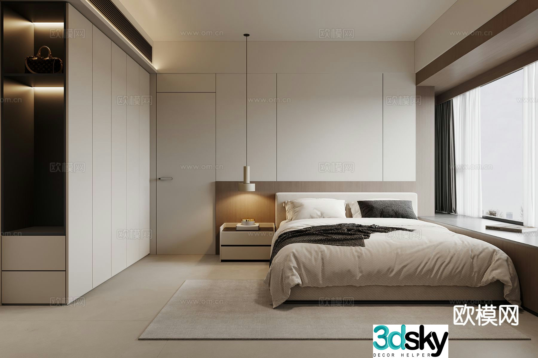Modern bedroom master bedroom 3d model