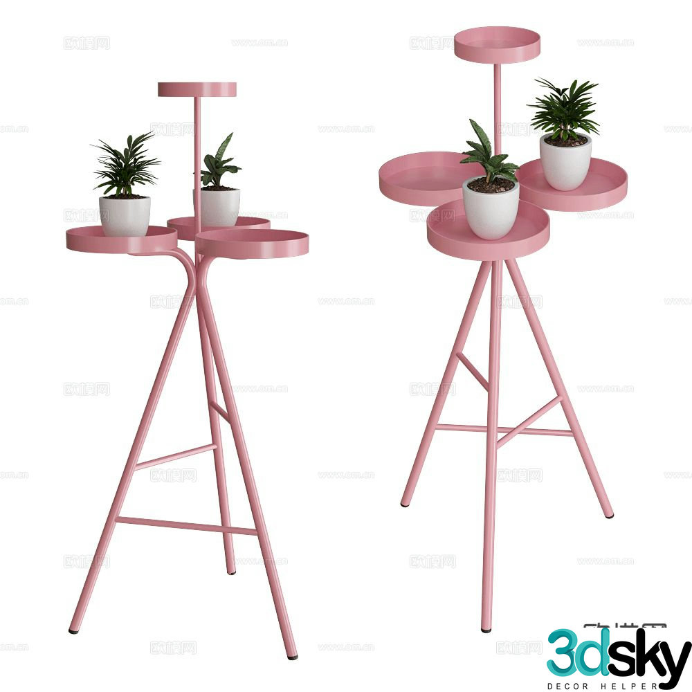 Castil flower pot stand corner table table 3d model