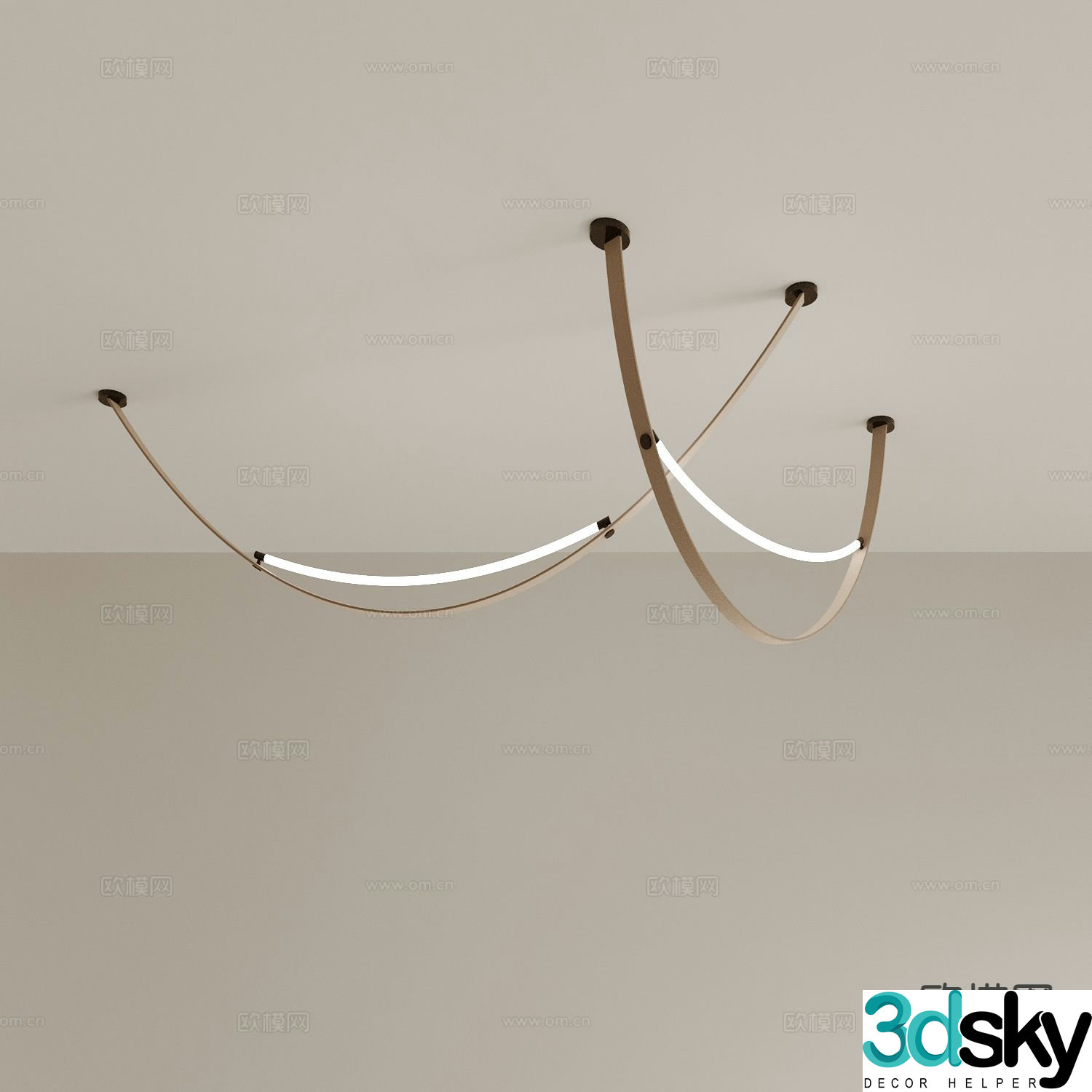 Creative chandelier restaurant chandelier 3d model