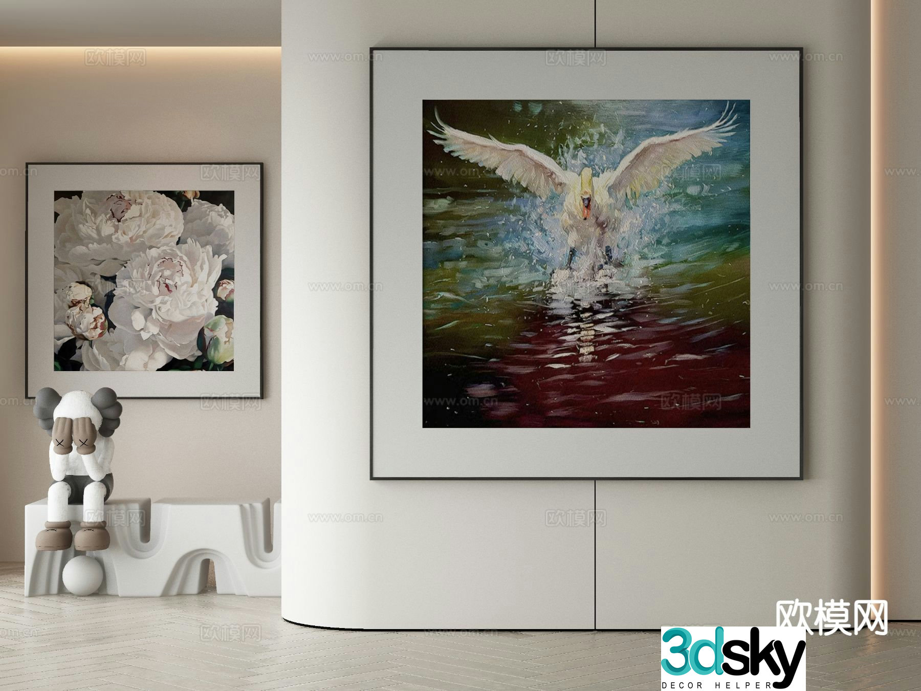 Modern art painting decorative painting 3d model
