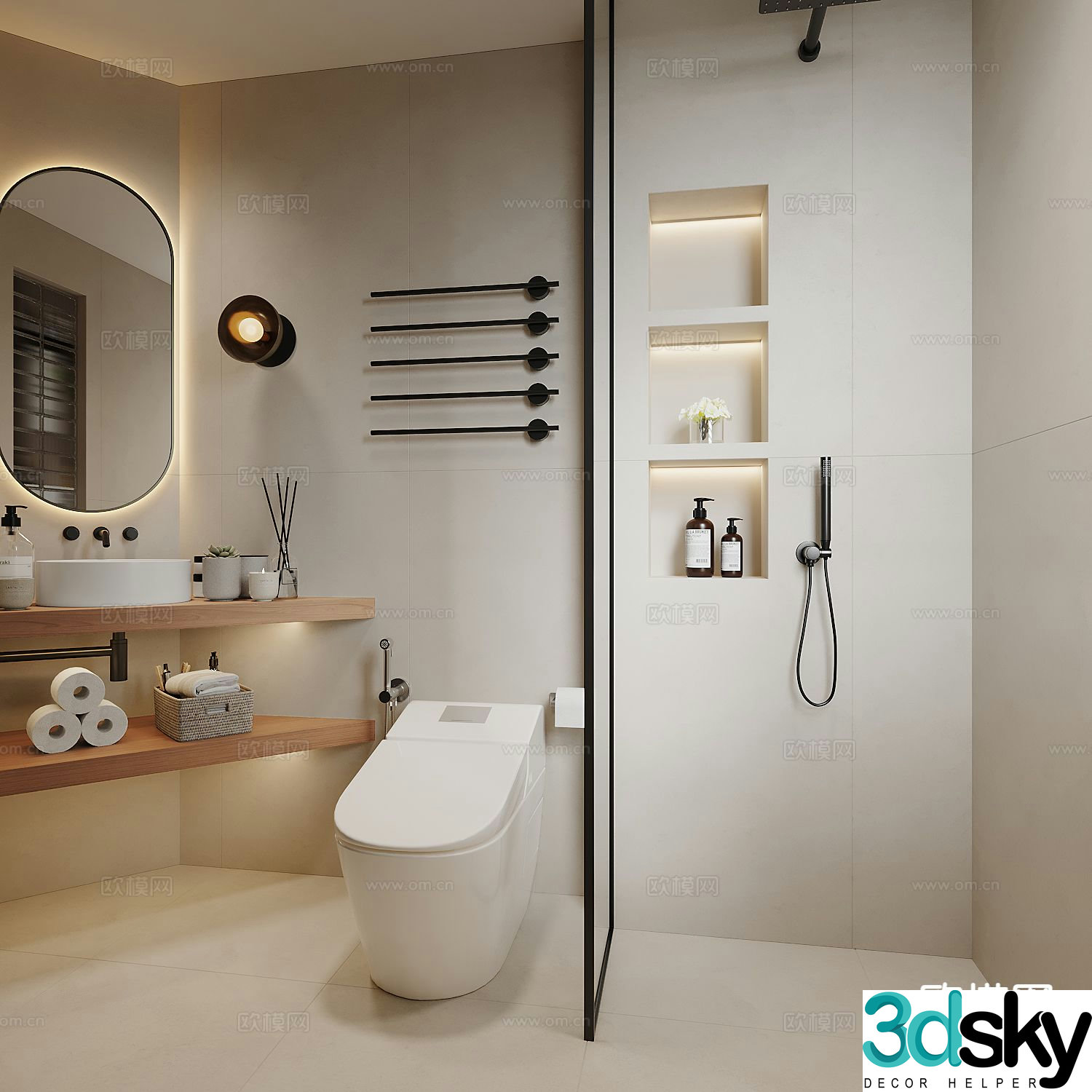 Modern bathroom bathroom 3d model