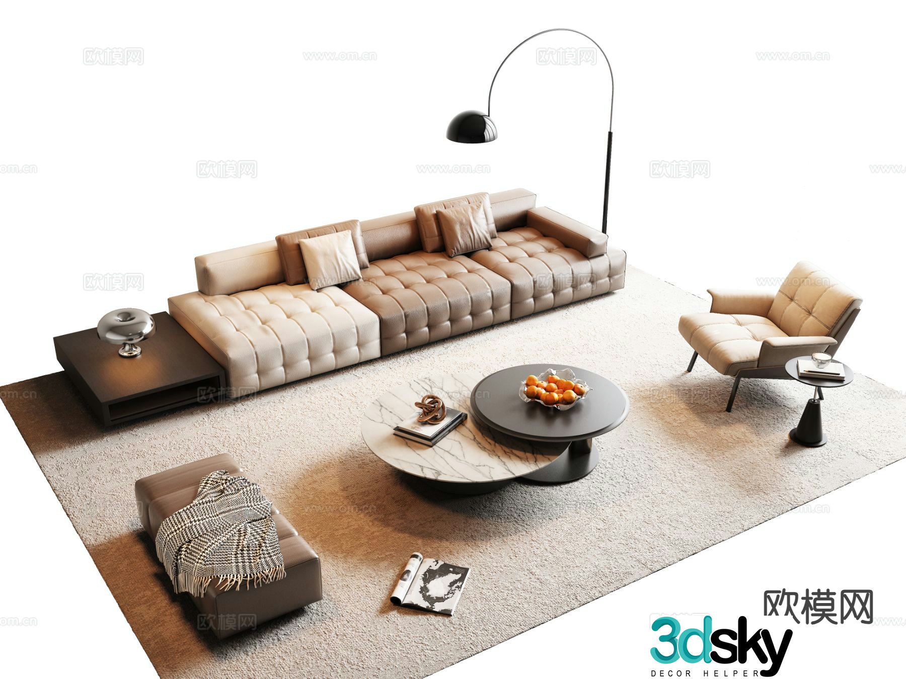 Italian sectional sofa 3d model
