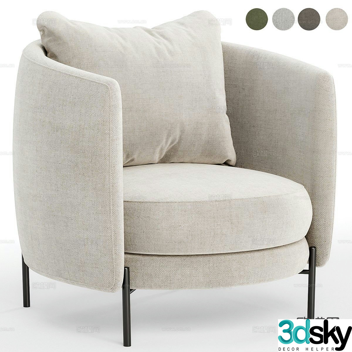 Single sofa 3d model