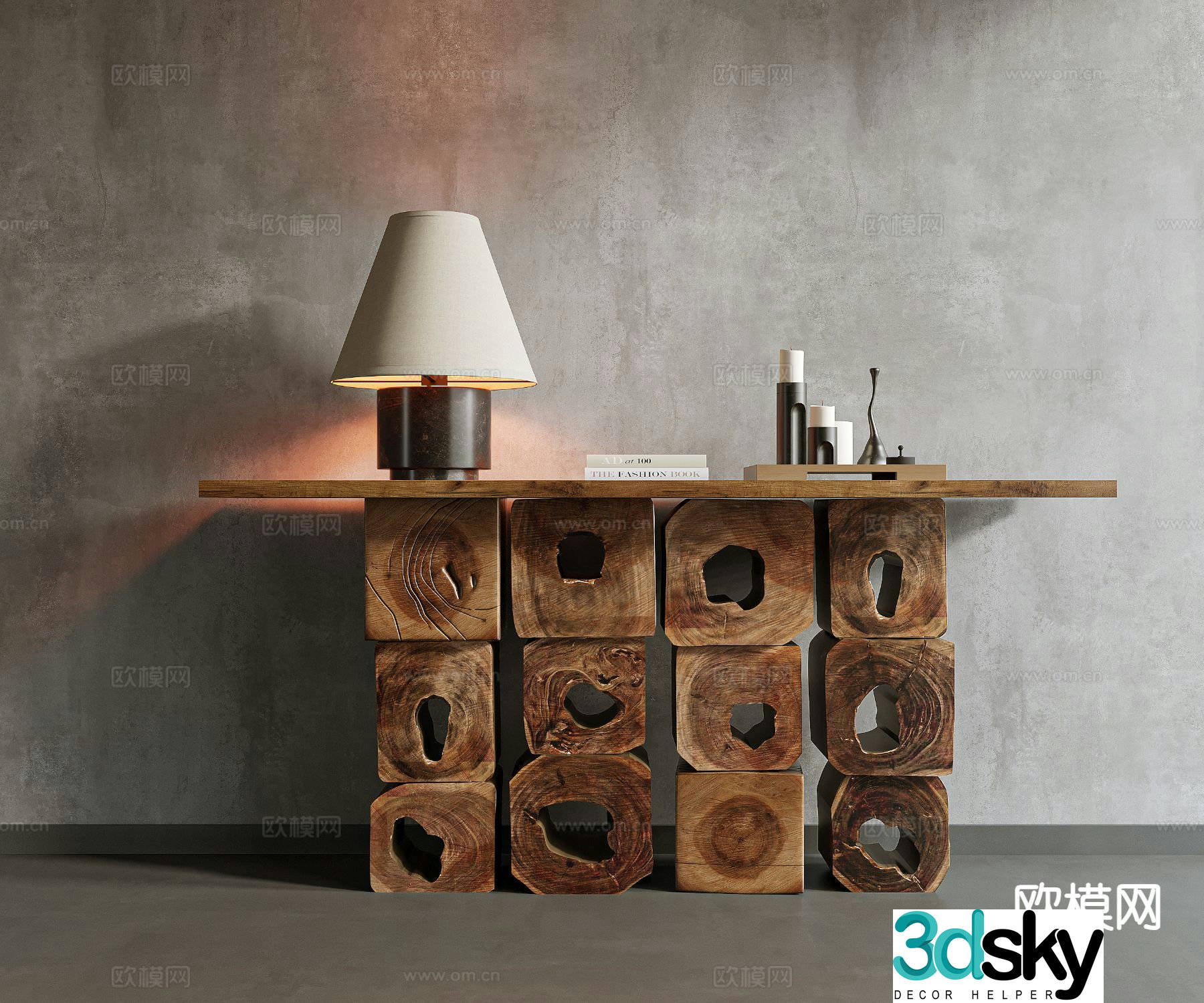 Medieval style desk end view desk entrance desk 3D model
