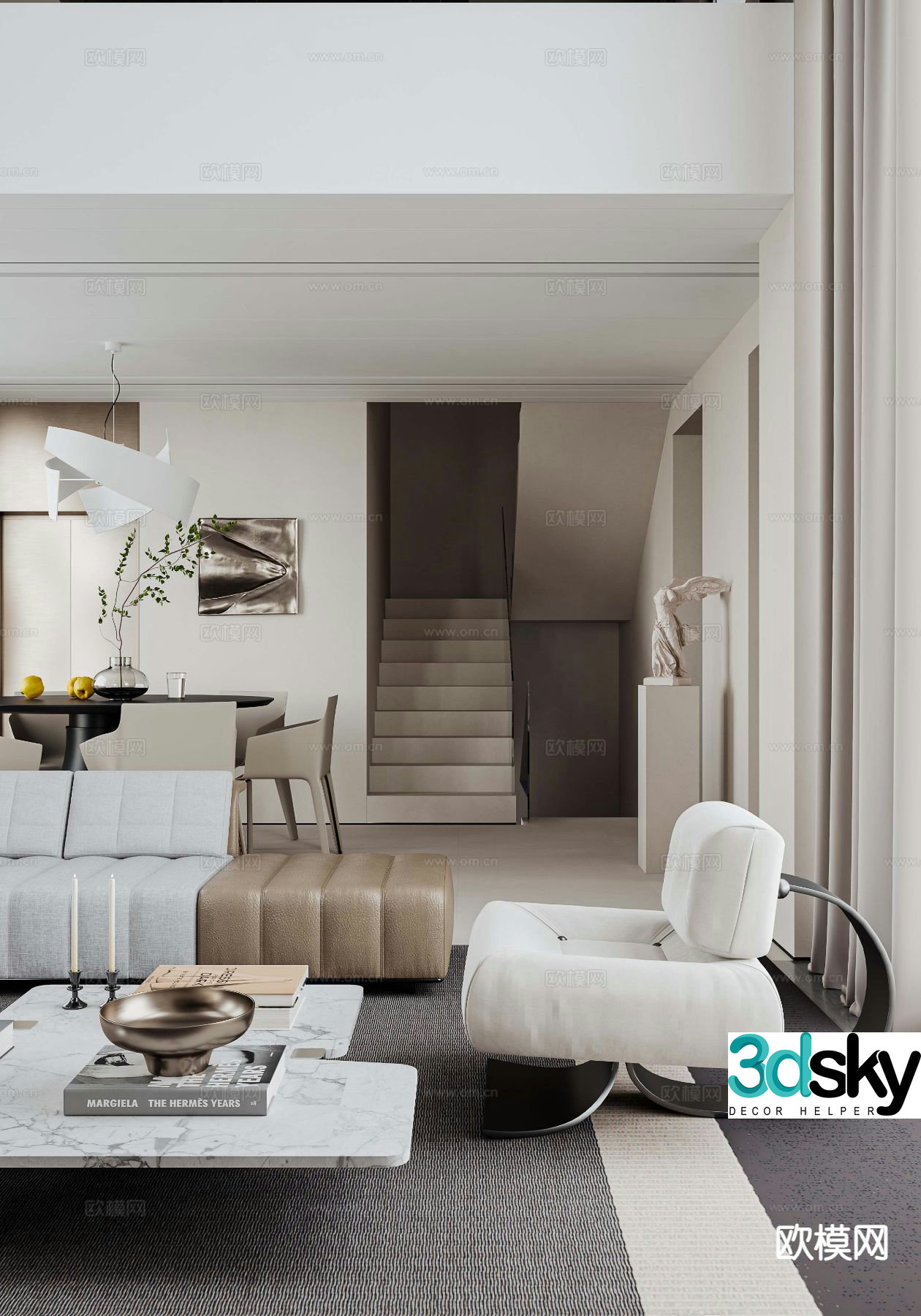 Modern sectional sofa 3d model