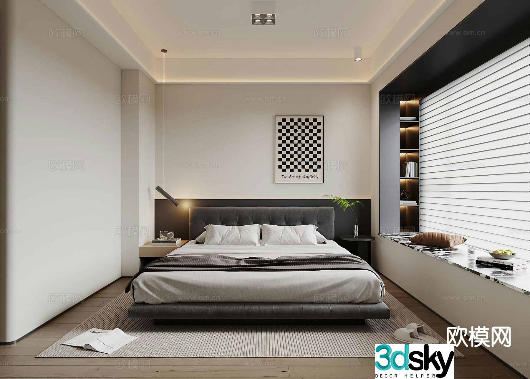 Modern bedroom master bedroom 3d model