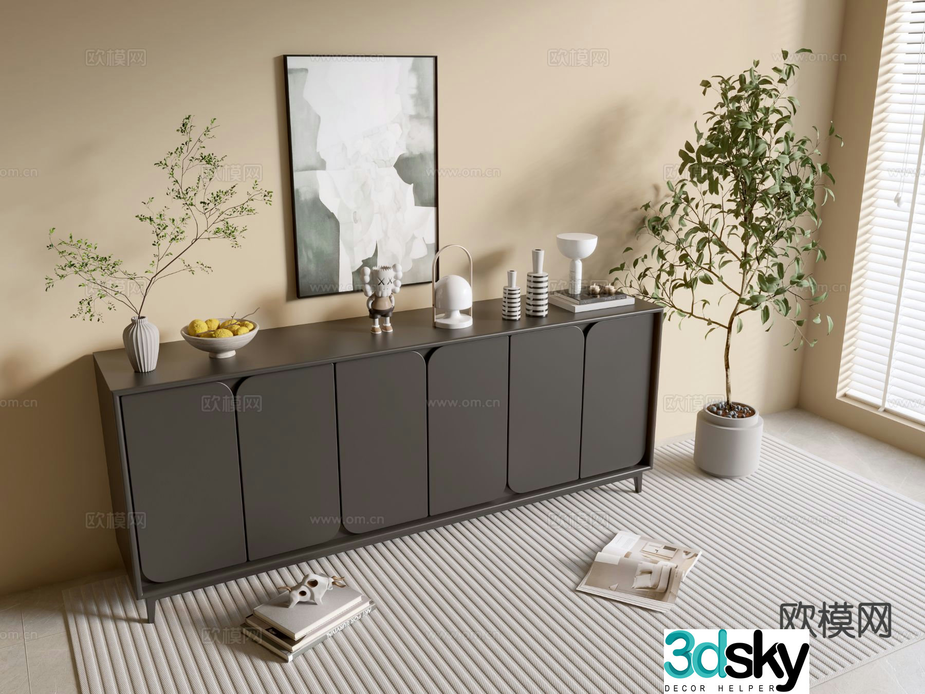 Modern entryway cabinet 3d model