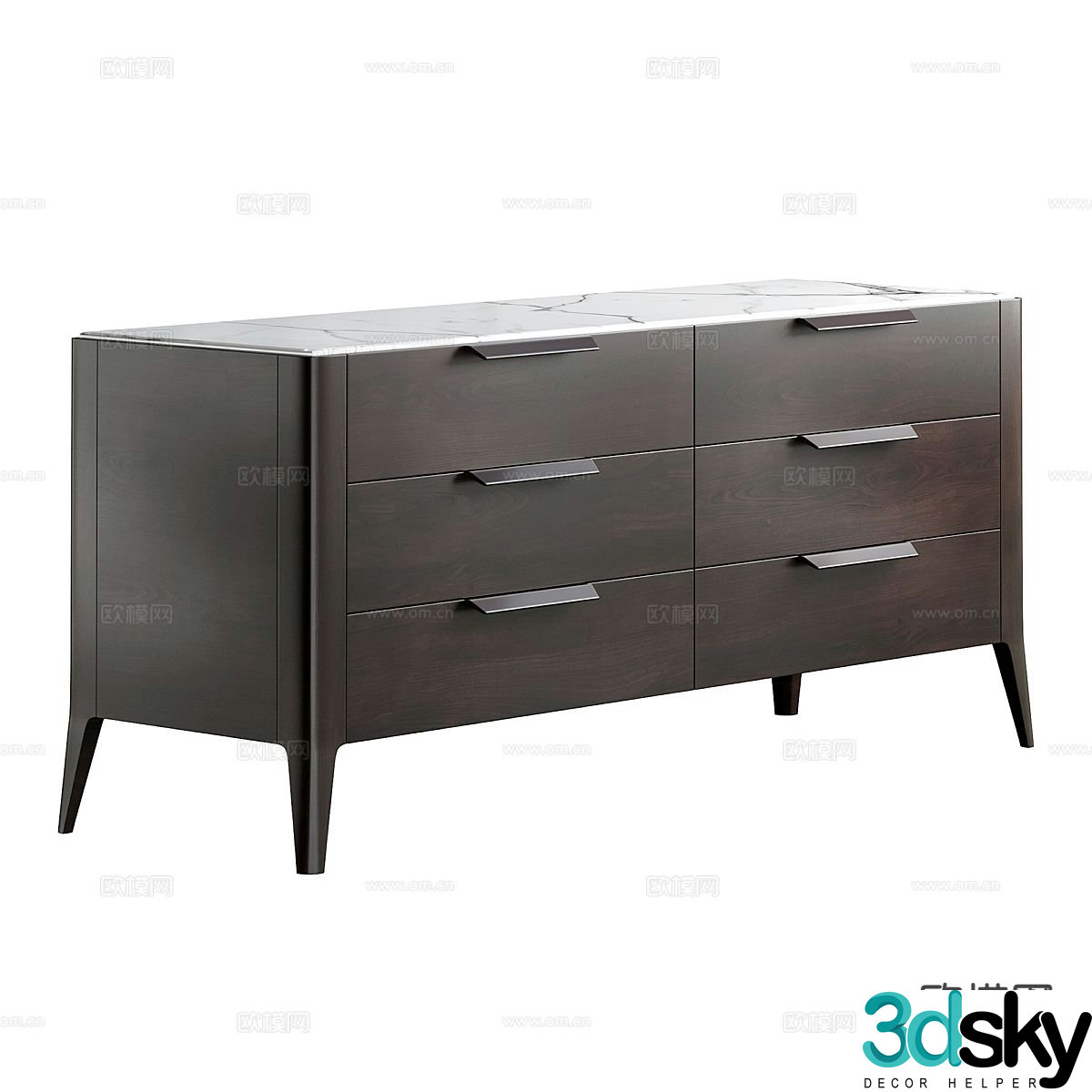 Italian style chest of drawers entrance cabinet 3d model
