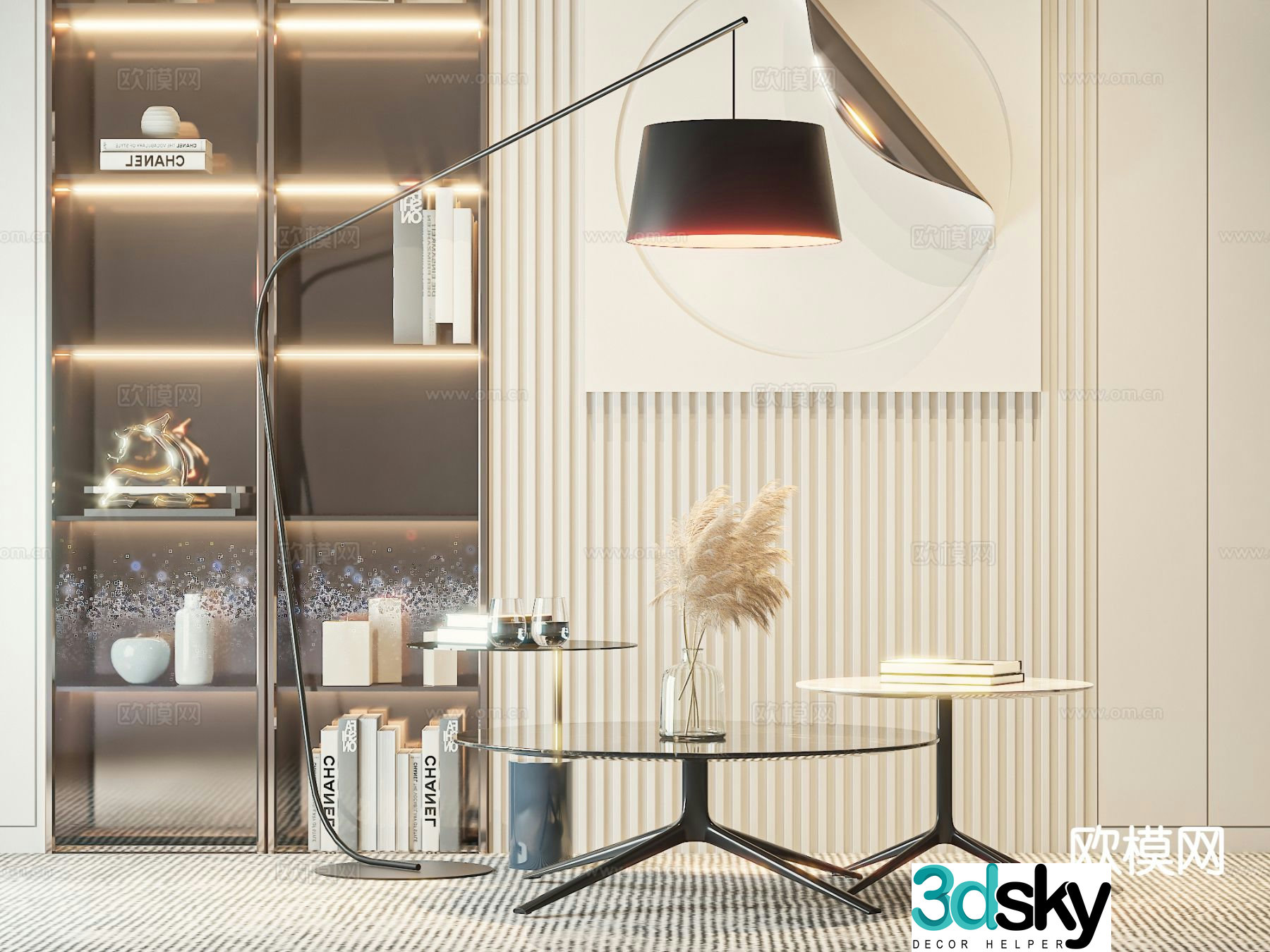 Modern double coffee table 3d model