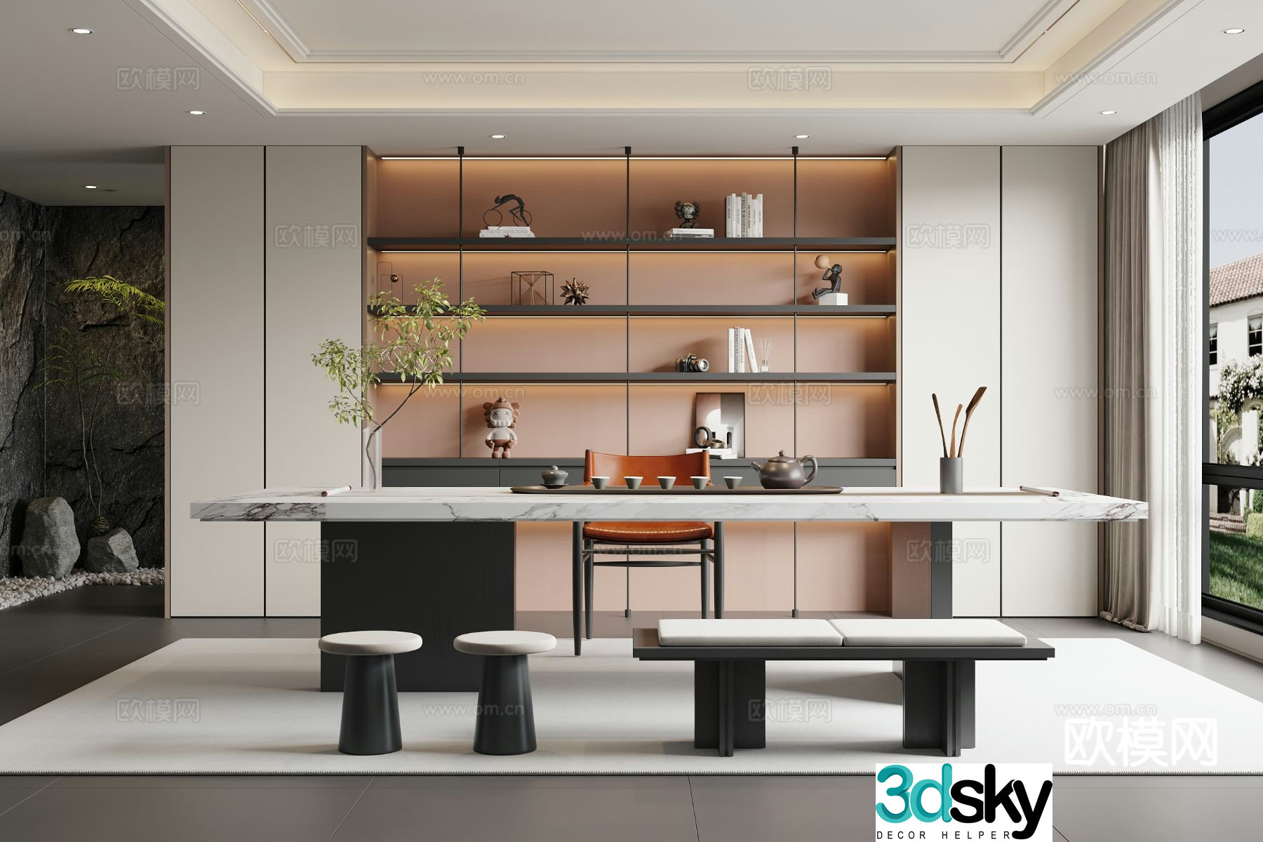 Modern tea room 3d model