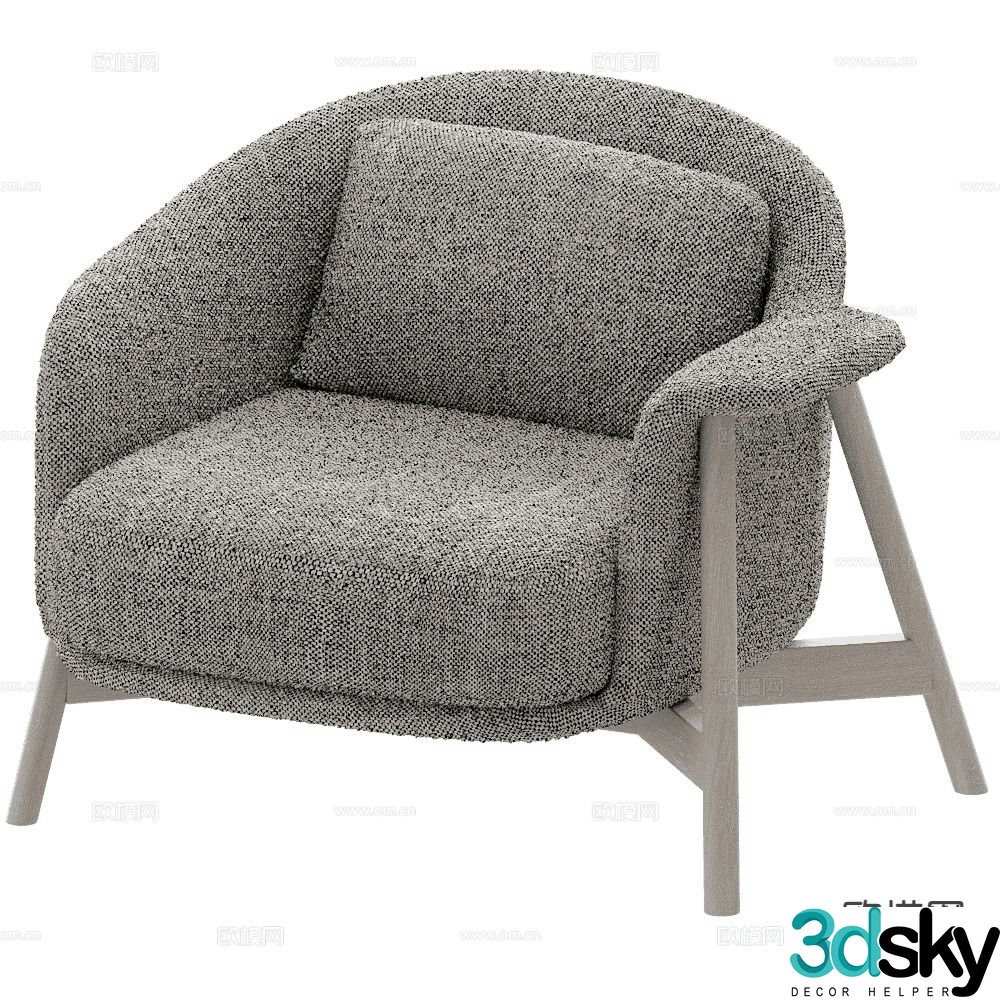 Saba lounge chair armchair 3d model
