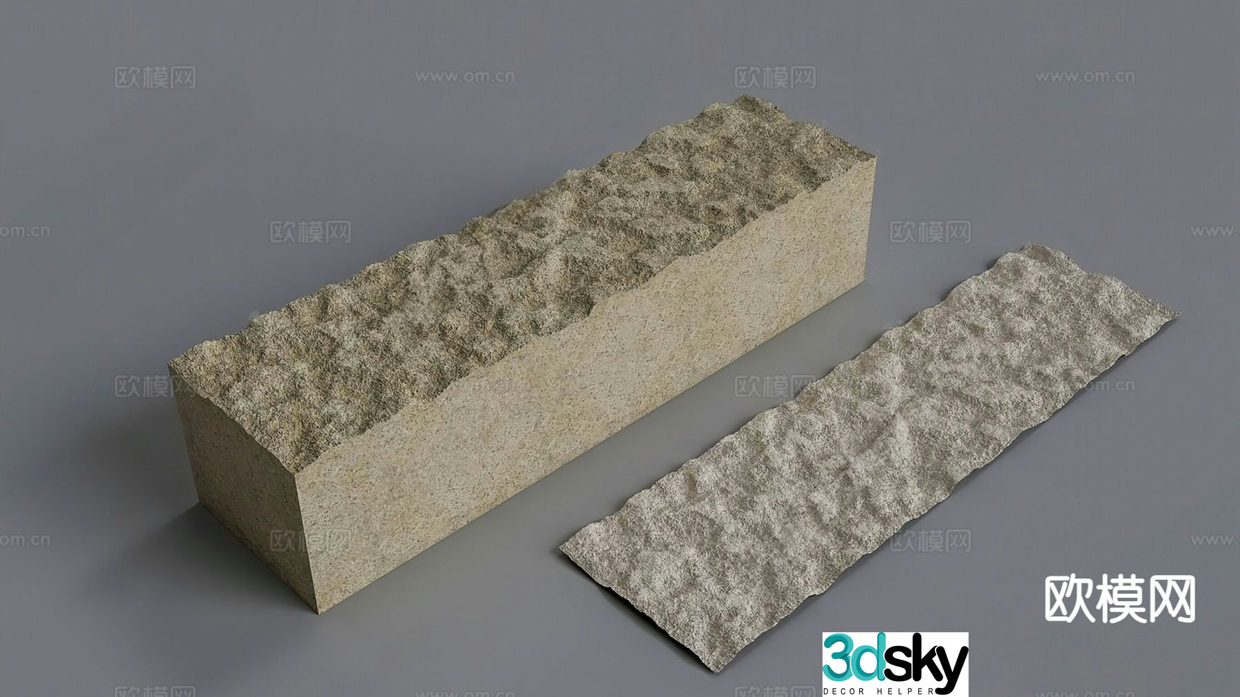 Wabi Sabi Stone Booth Display Stand Stone 3D Model