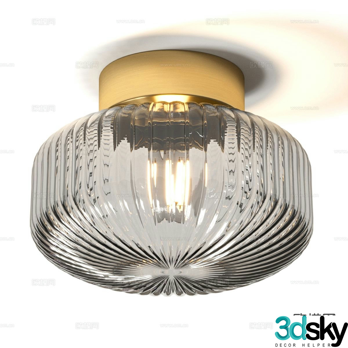Glass ceiling lamp 3d model
