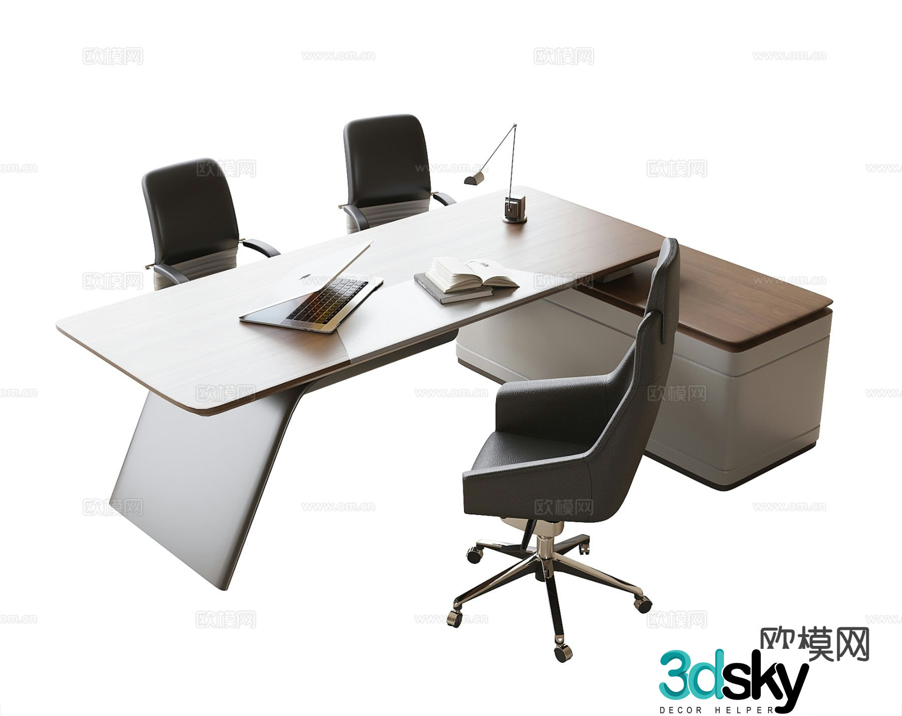 Modern desk table boss desk executive desk 3d model