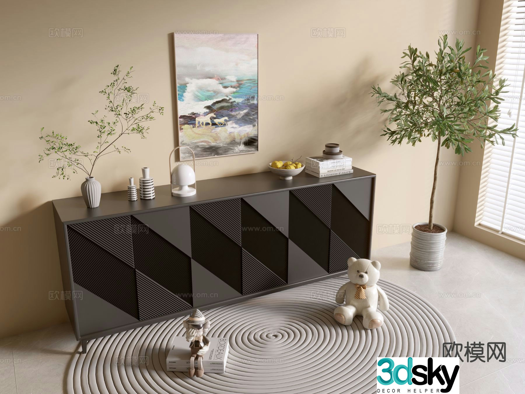 Modern entryway cabinet 3d model