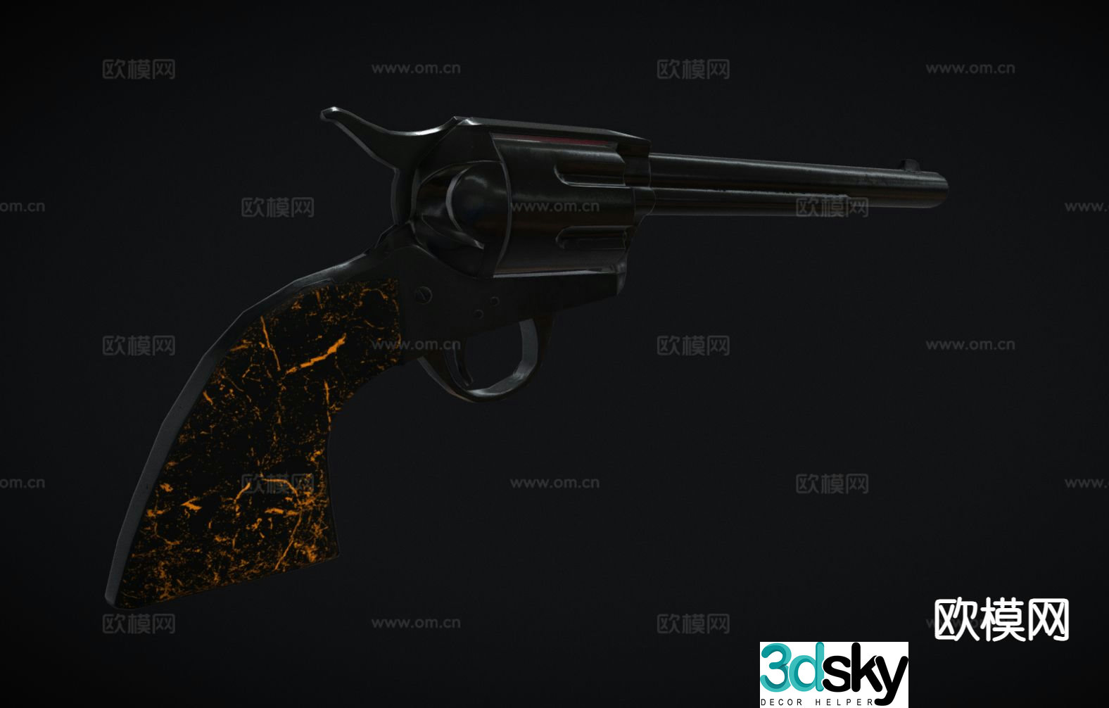 firearms revolver 3d model