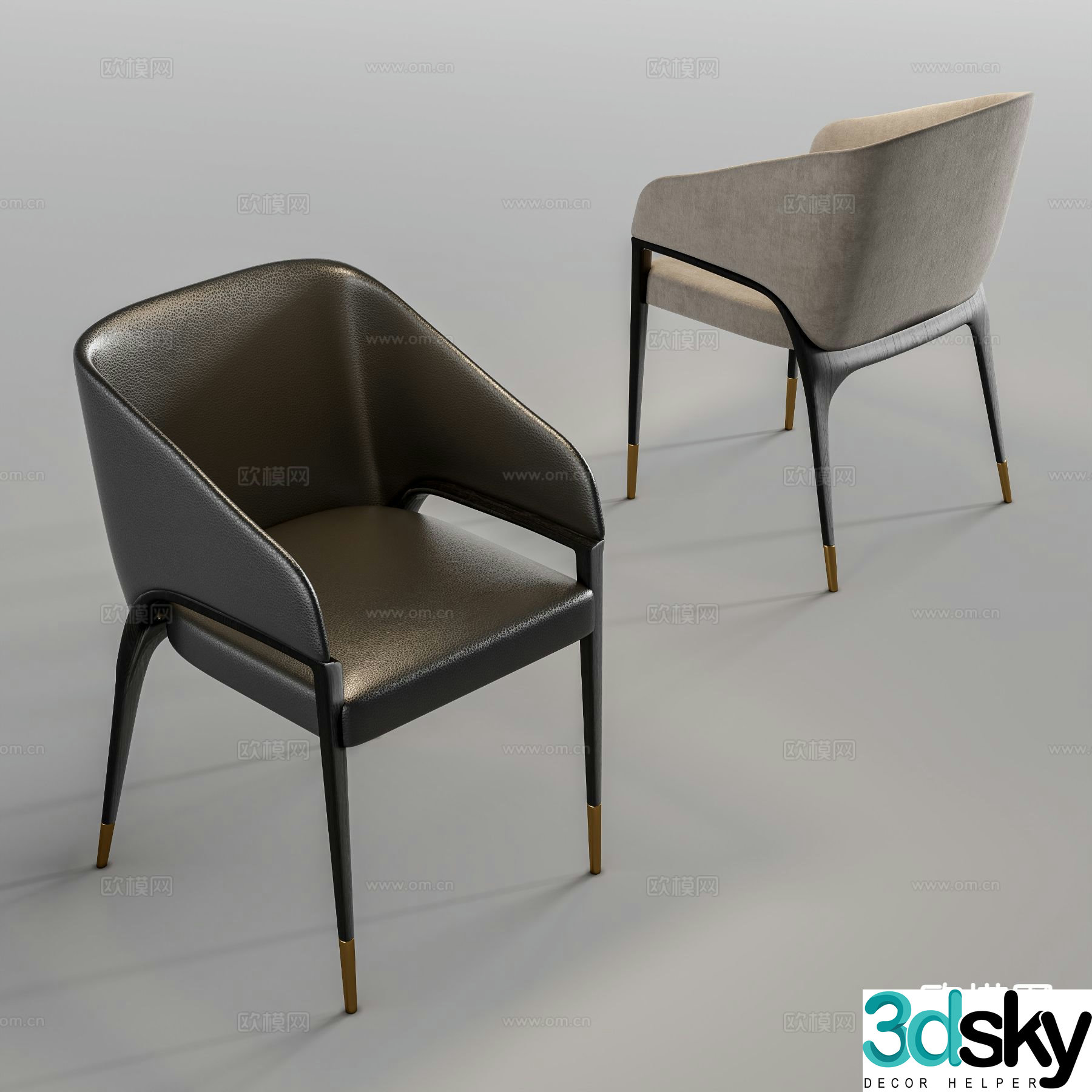 Modern chair dining chair 3d model